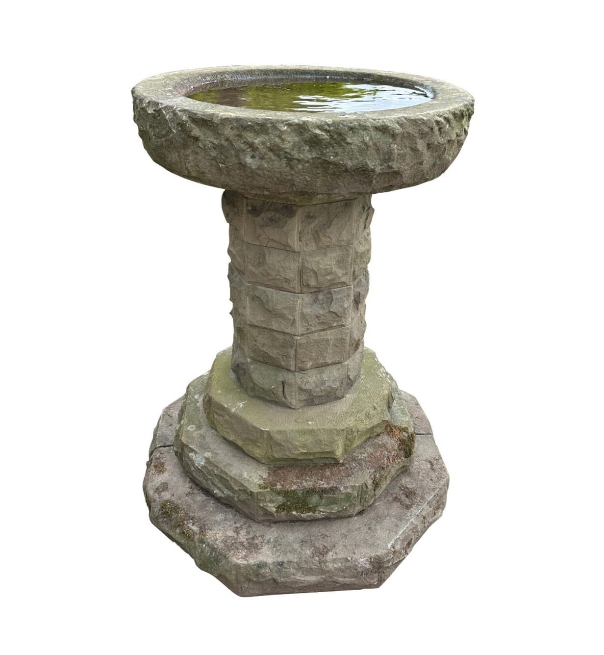 Grand Scale Hand Carved Victorian Stone Garden Bird Bath - 10479