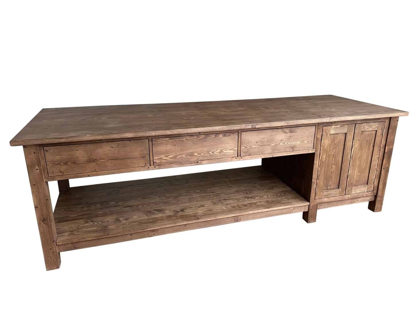 Handmade Reclaimed Pine Central Kitchen Island Unit