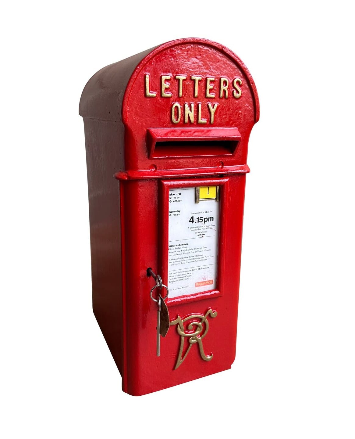 Original Victoria Cast Iron Pole Mounted Letter Post Box - 10411