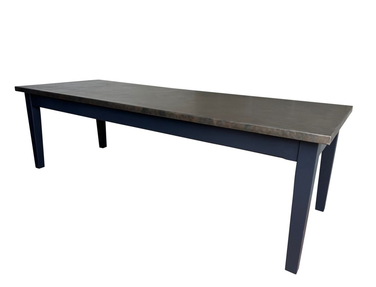 Large Bespoke Antique Zinc Kitchen Dining Table - D2187