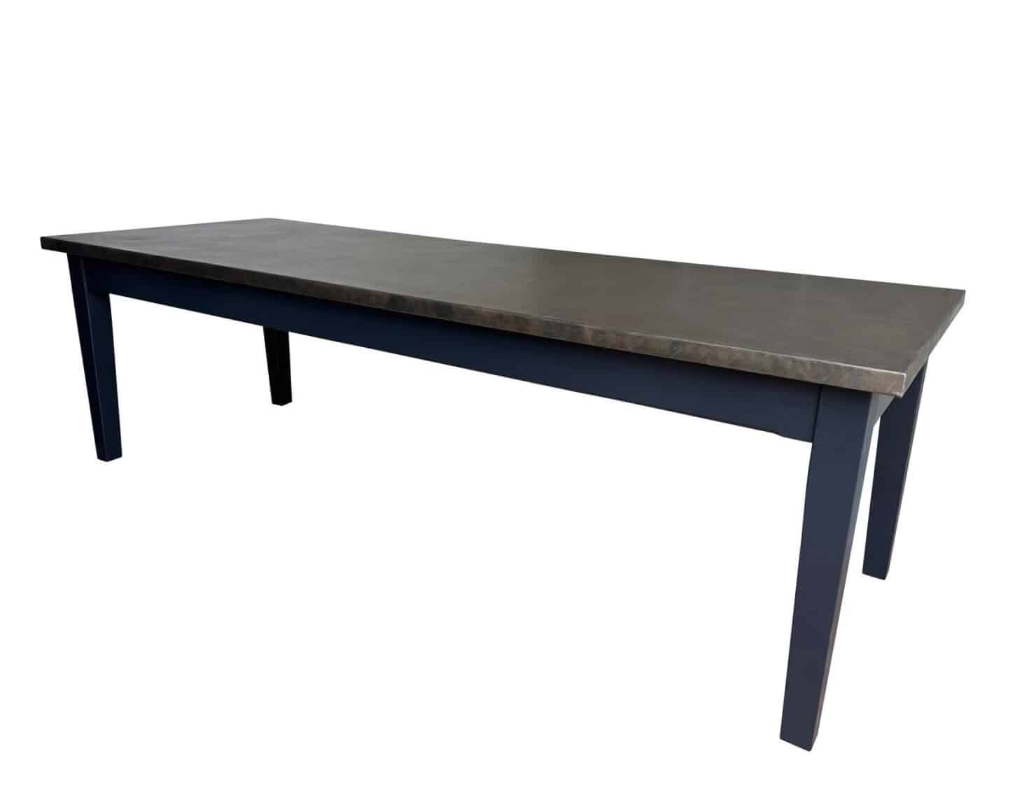 Large Bespoke Antique Zinc Kitchen Dining Table