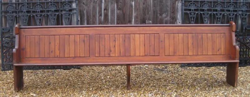 Pitch Pine Church Pew - Reclaimed Antique - 4639