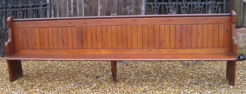 Pitch Pine Church Pew - Salvaged Antique - 4640
