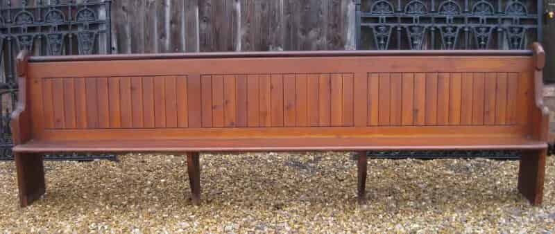 Salvaged Antique Pitch Pine Church Pew