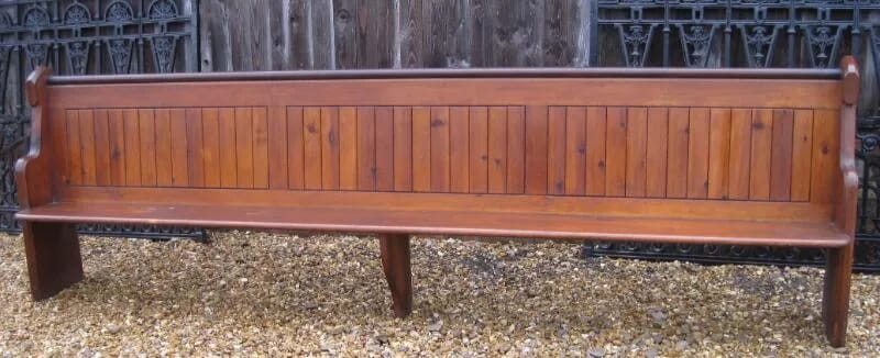Reclaimed Antique Pitch Pine Church Pew 11ft Long - 4642