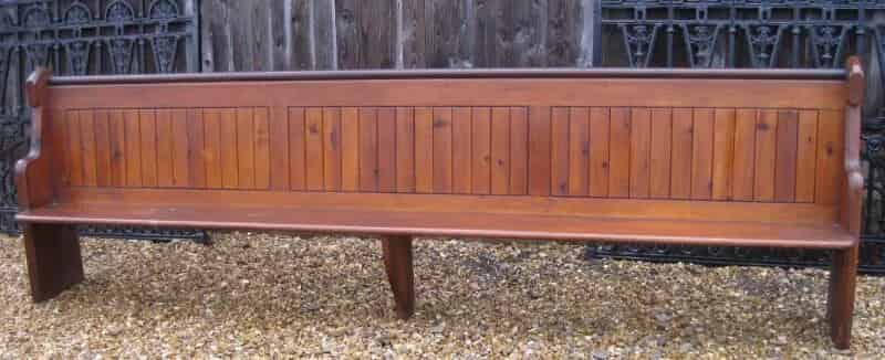 Reclaimed Antique Pitch Pine Church Pew