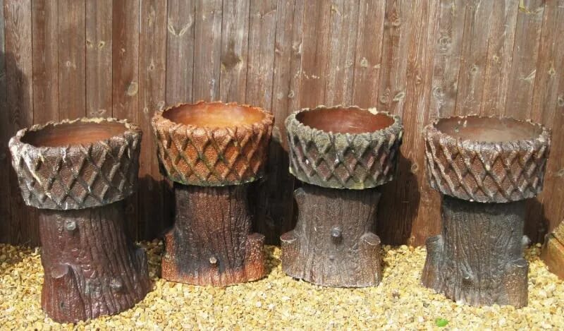 Set of 4 Antique Victorian Truncated Planters - 1907/4670