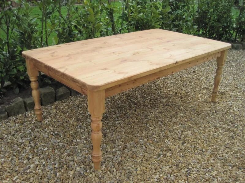 Antique Large Reclaimed Pine Kitchen Table With Removable Legs - T006