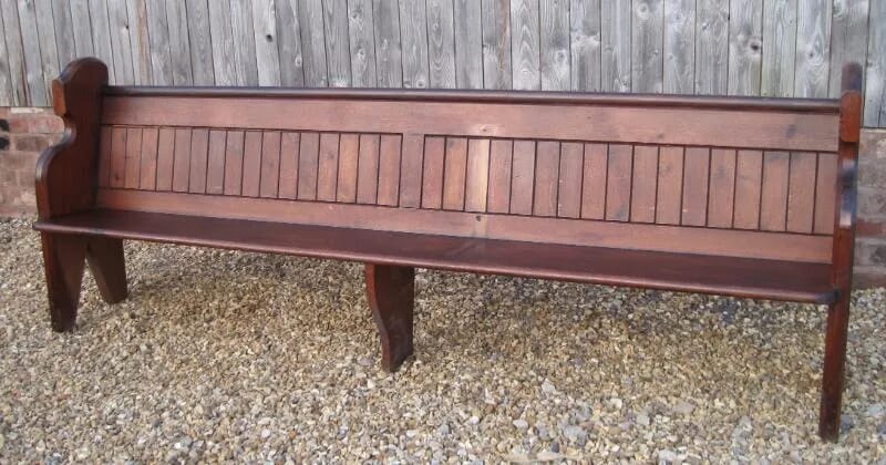 Reclaimed Antique Pitch Pine Church Pew - 4661