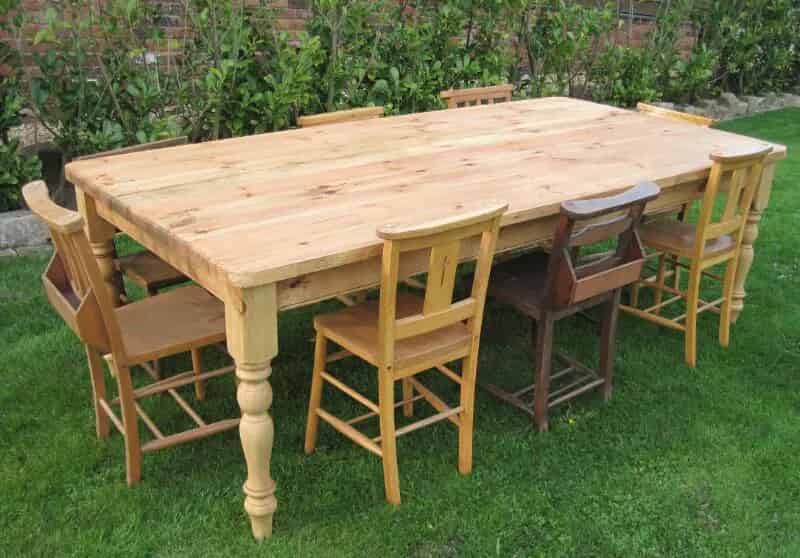 Antique Reclaimed Pine Farm House Table With Removable Legs