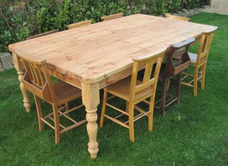 Reclaimed Pine Farm House Table With Removable Legs
