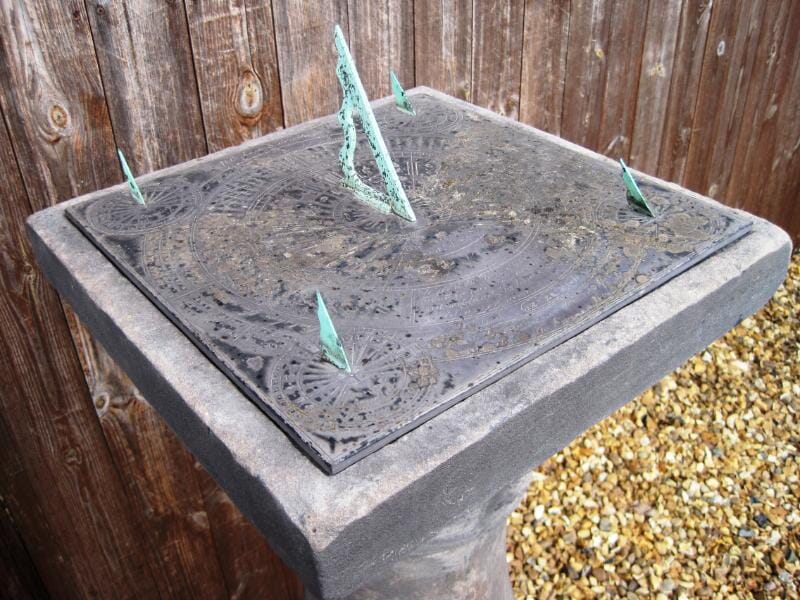 Richard Melvin Garden Slate Sundial with Original Plinth - 4554