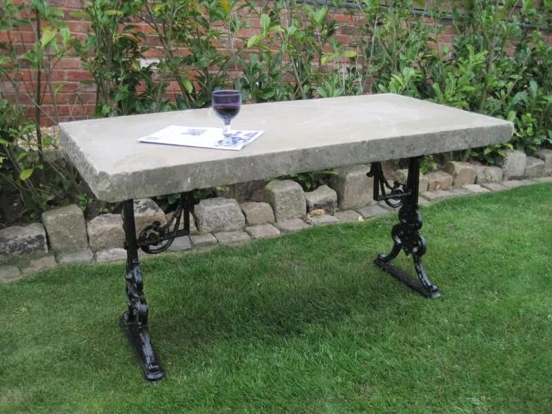 Antique Forest of Dean Stone and Cast Iron Garden Table - 4700