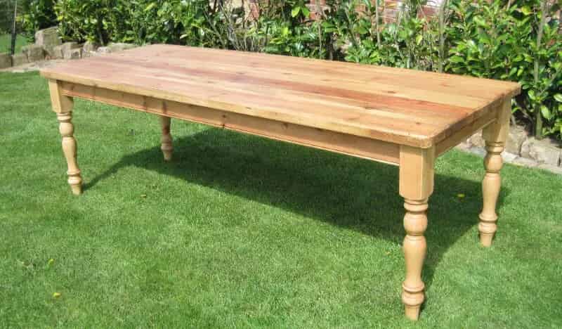 Pine Kitchen Table from reclaimed Pine With Removable Legs