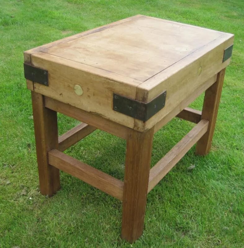 Antique Maple Butchers Block on Original Stand - 4702