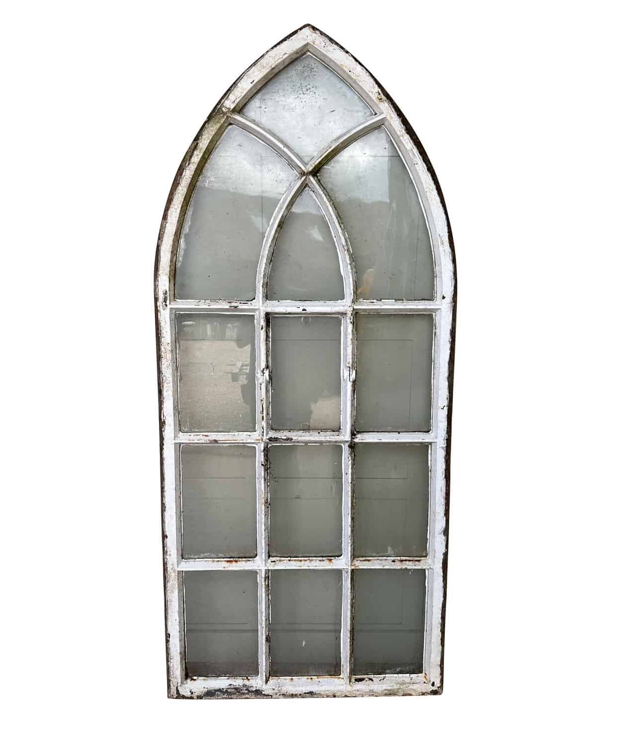 Salvaged Cast Iron Ornate Gothic Window Frame