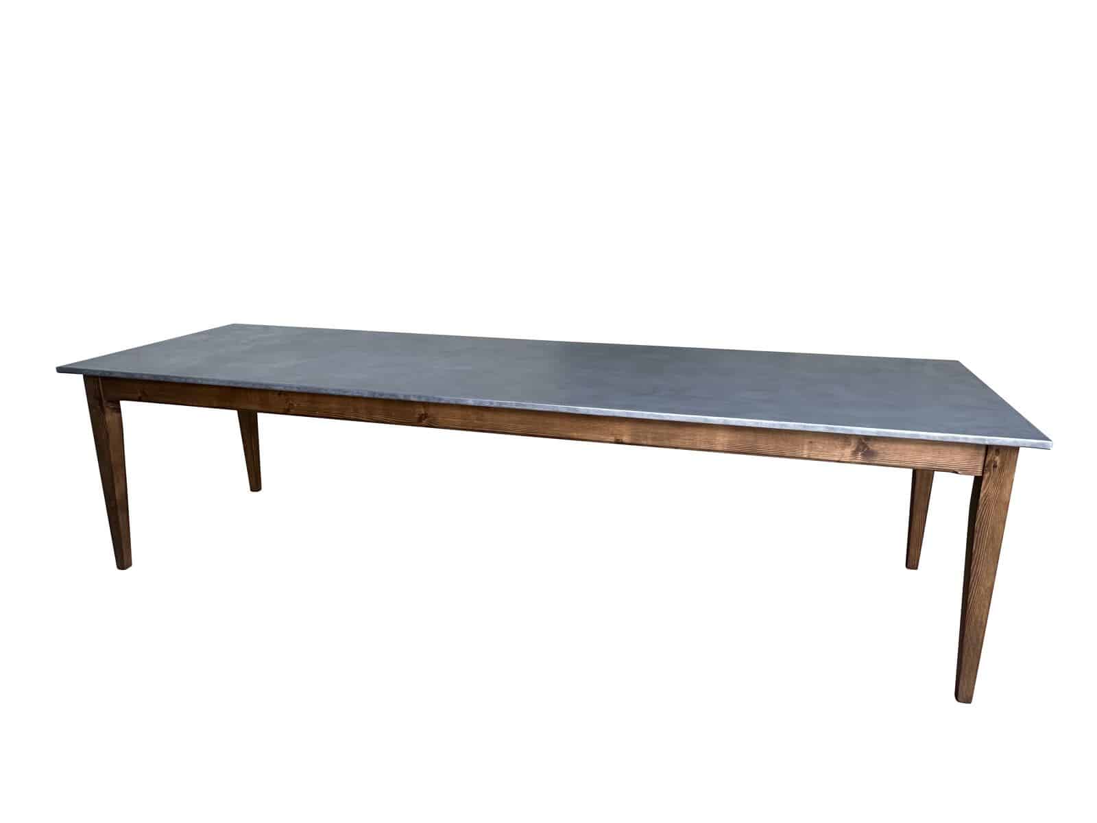 Large Handmade Zinc Kitchen Dining Table