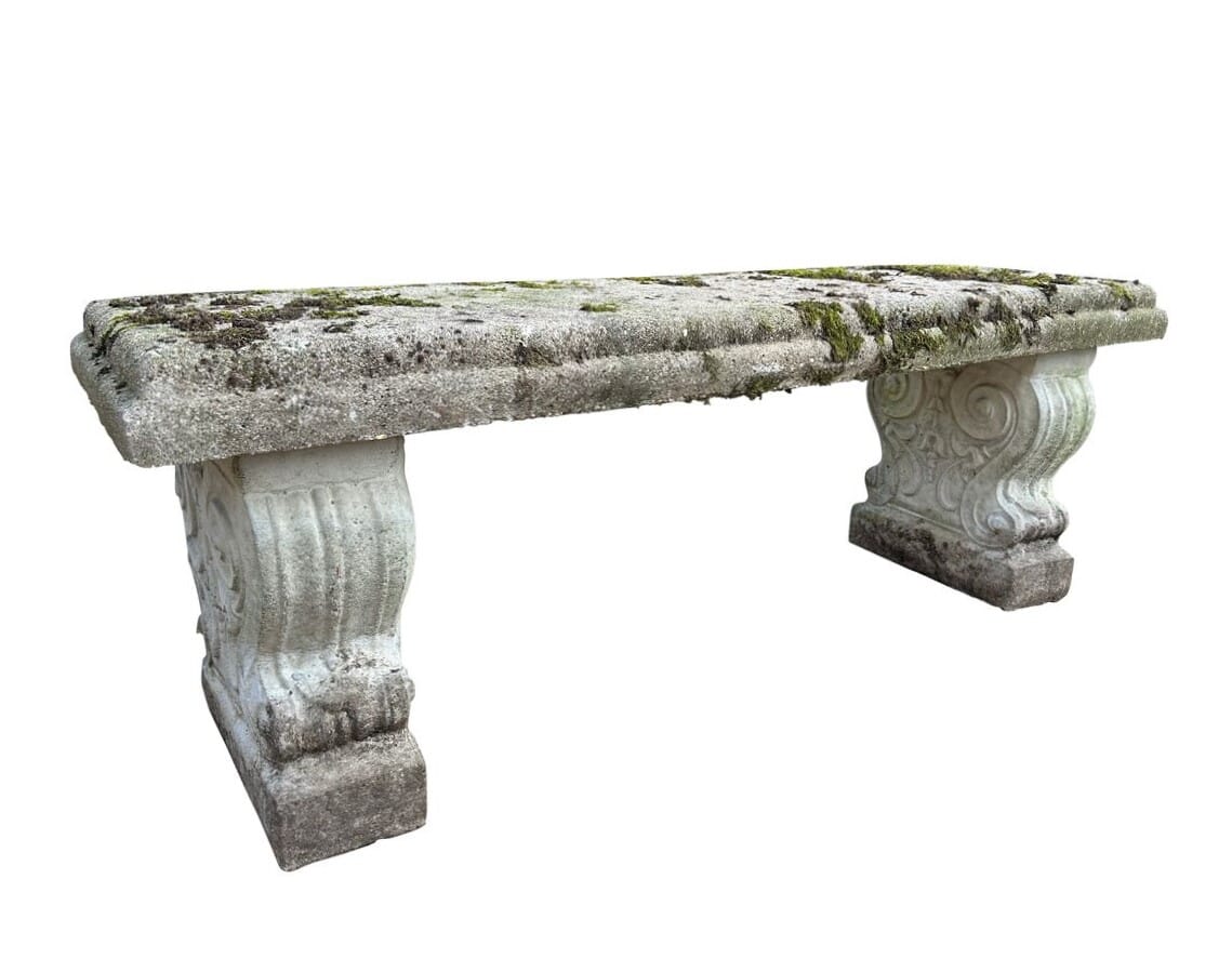Reconstituted Stone 3 Seater Outdoor Garden Bench - 10499