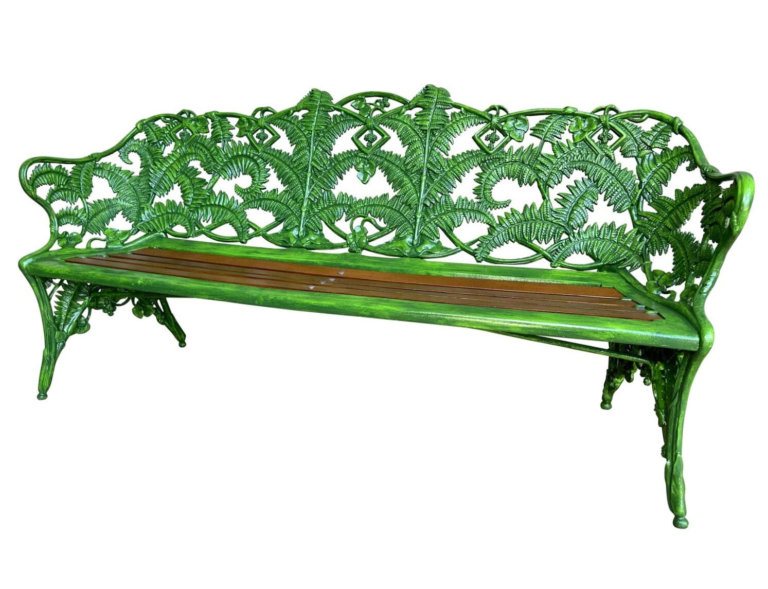 Antique Coalbrookdale Fern and Blackberry Cast Iron Bench - 9630