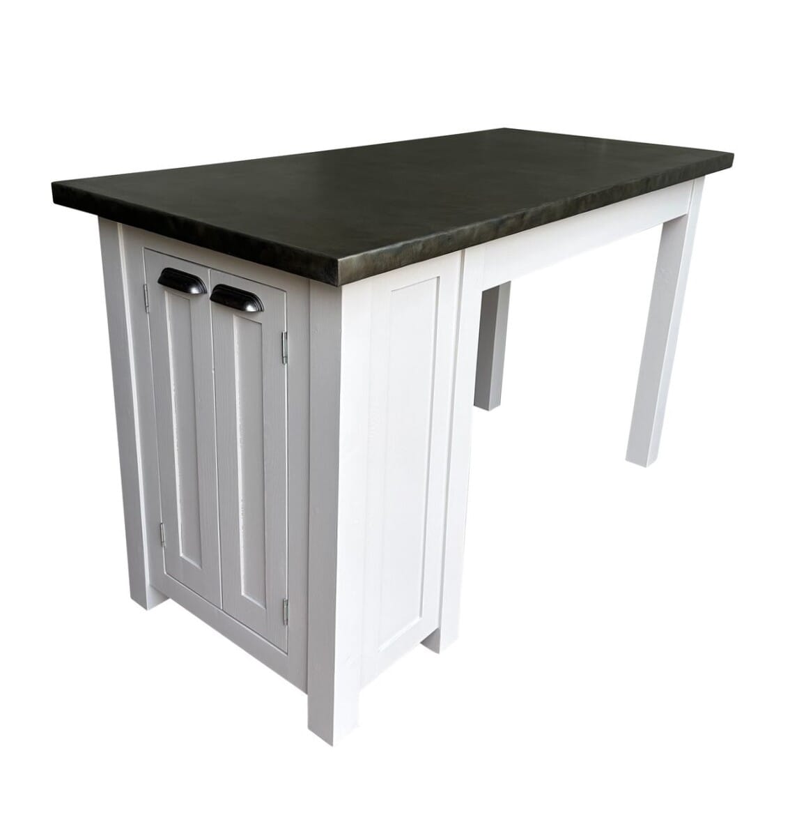 Bespoke Antique Zinc Kitchen Island Unit With Storage - D2194