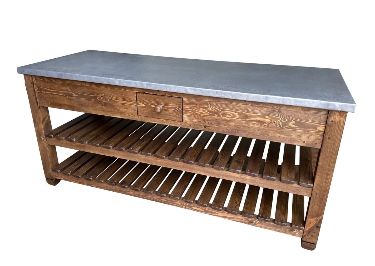 Handmade Distressed Zinc Kitchen Central Island Unit - D2195