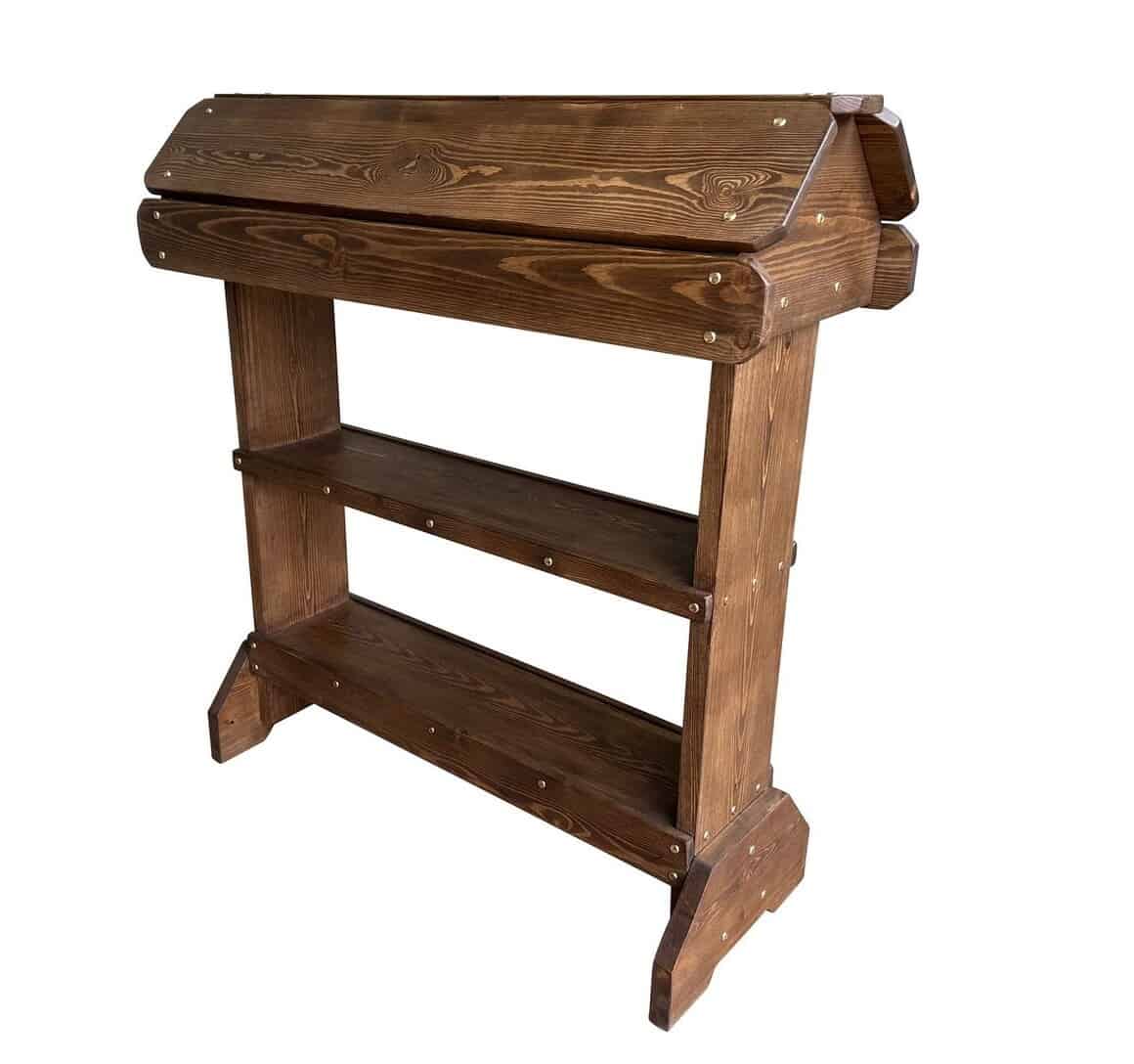 Handmade Twin Reclaimed Pine Saddle Rack & Shelves