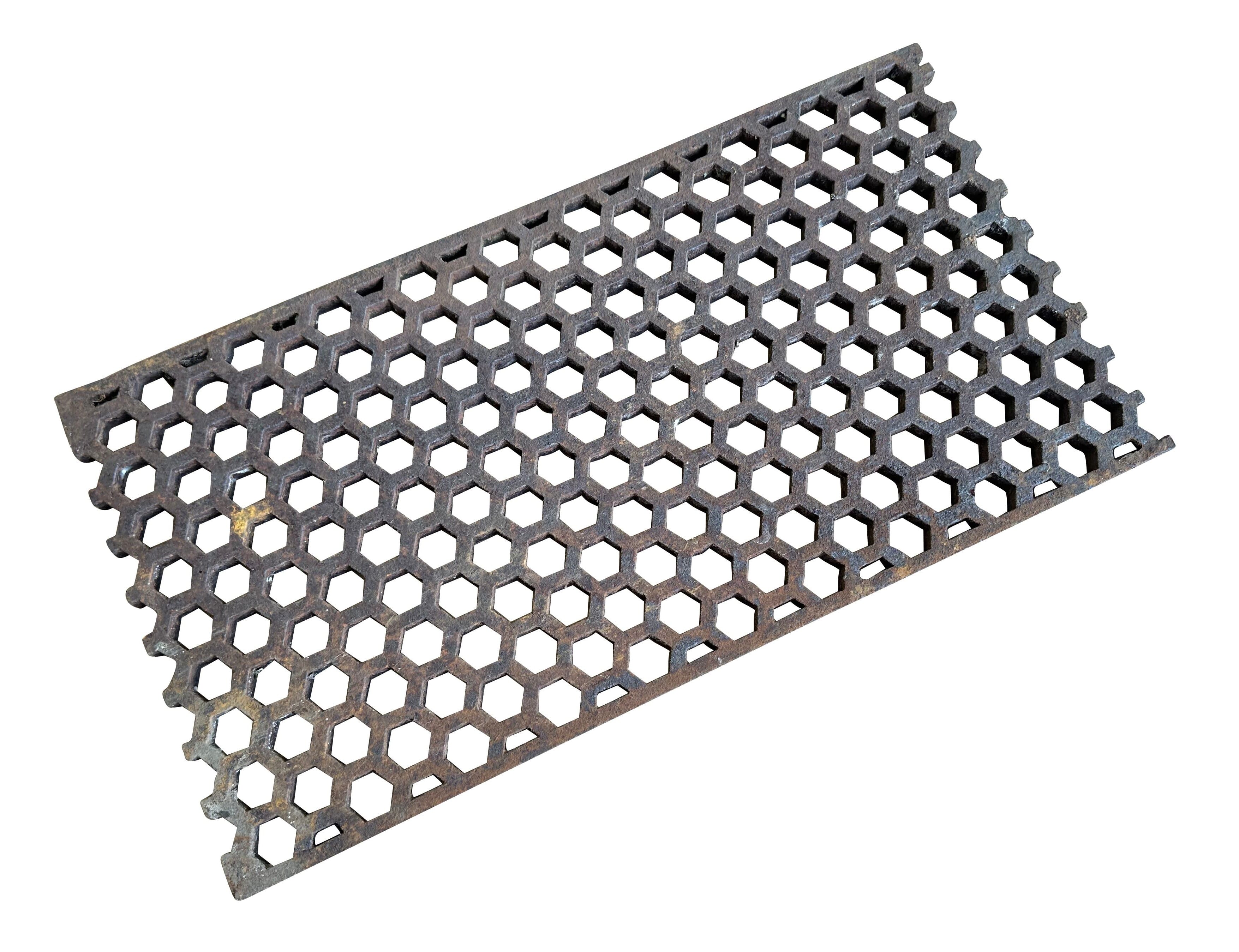 Hexagon Antique Cast Iron Floor Grille / Grid - 10516D