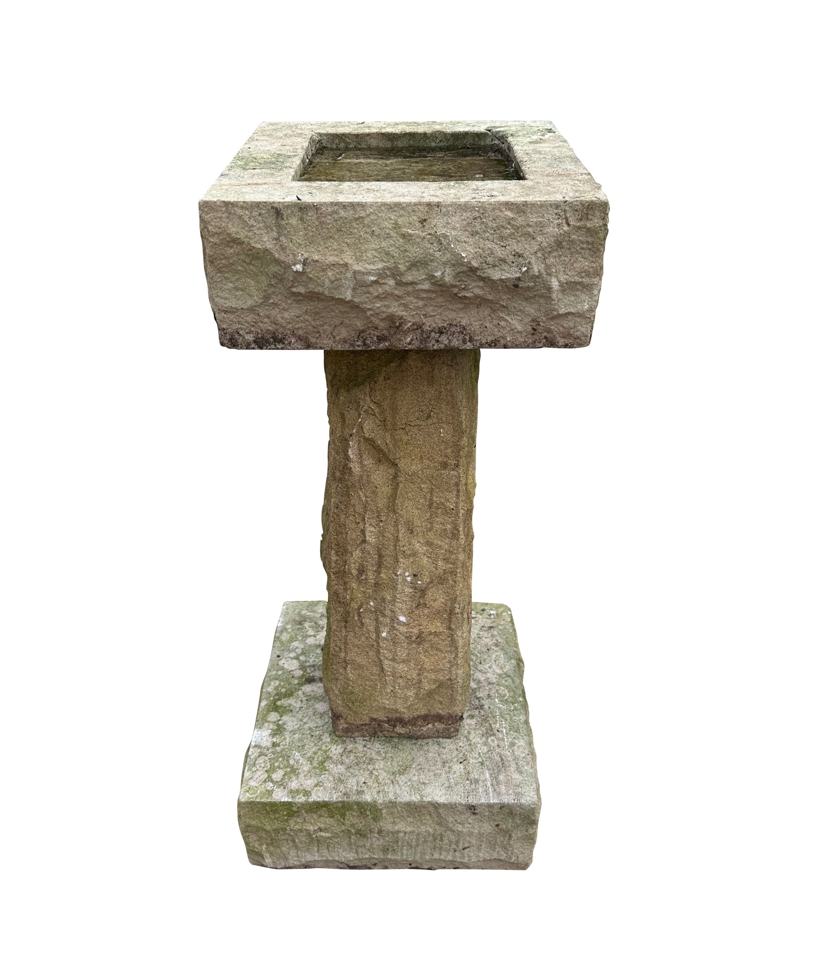 Hand Carved Victorian Stone Bird Bath - 10314A