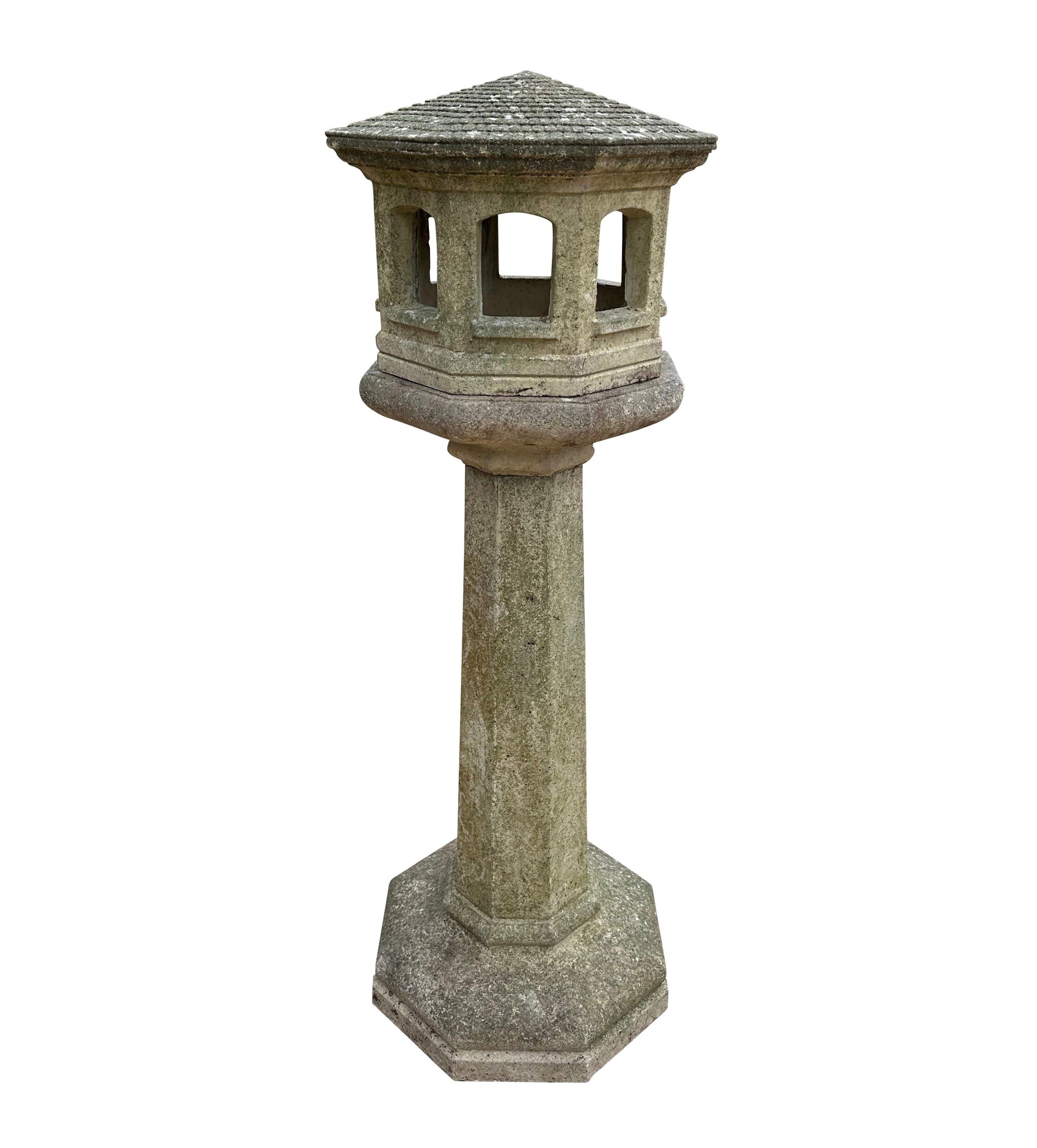 Ornate Reconstituted Stone Garden Bird Feeder Table - 9895