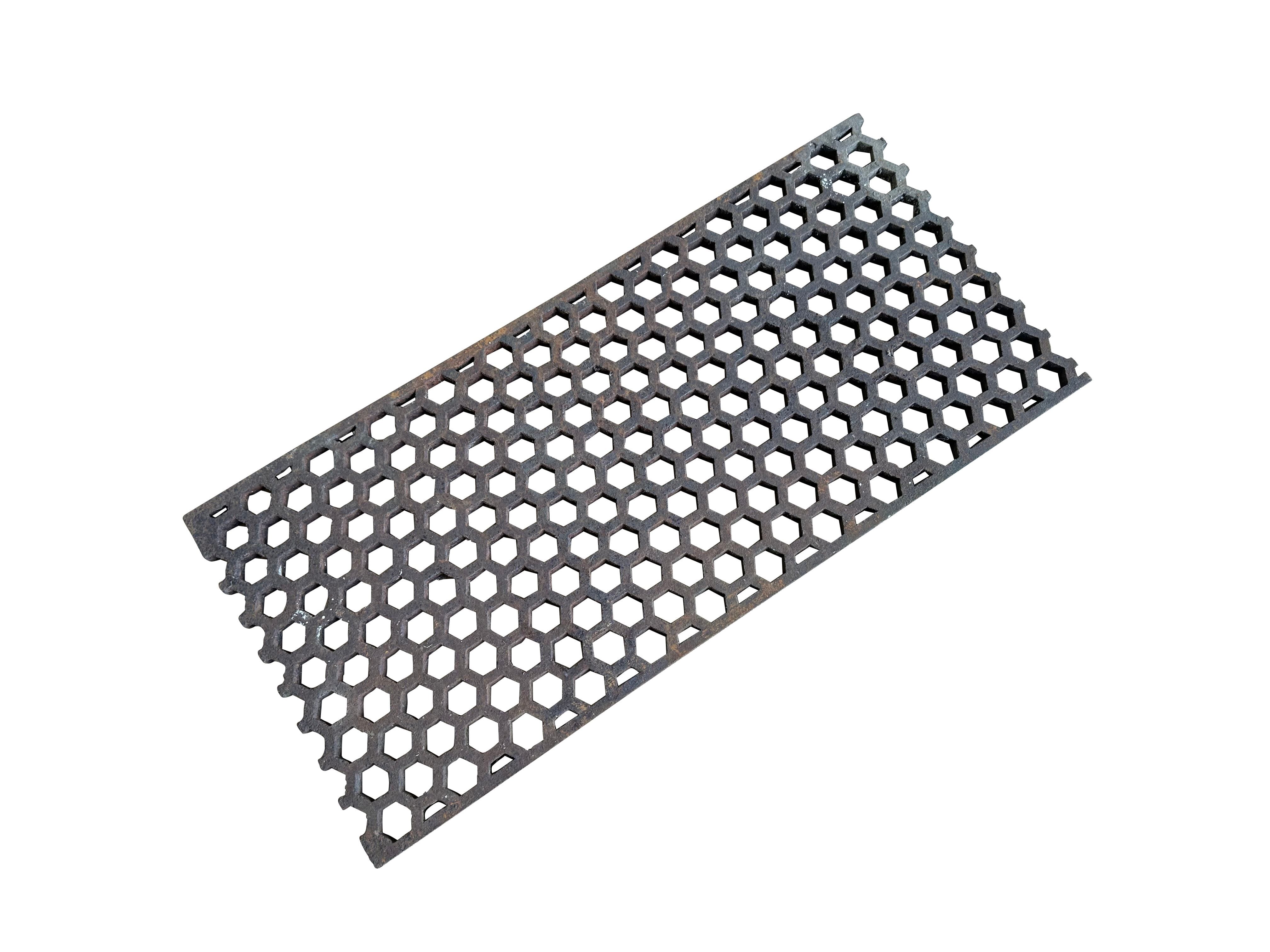 Antique Hexagon Cast Iron Floor Grille / Grid - 10516C