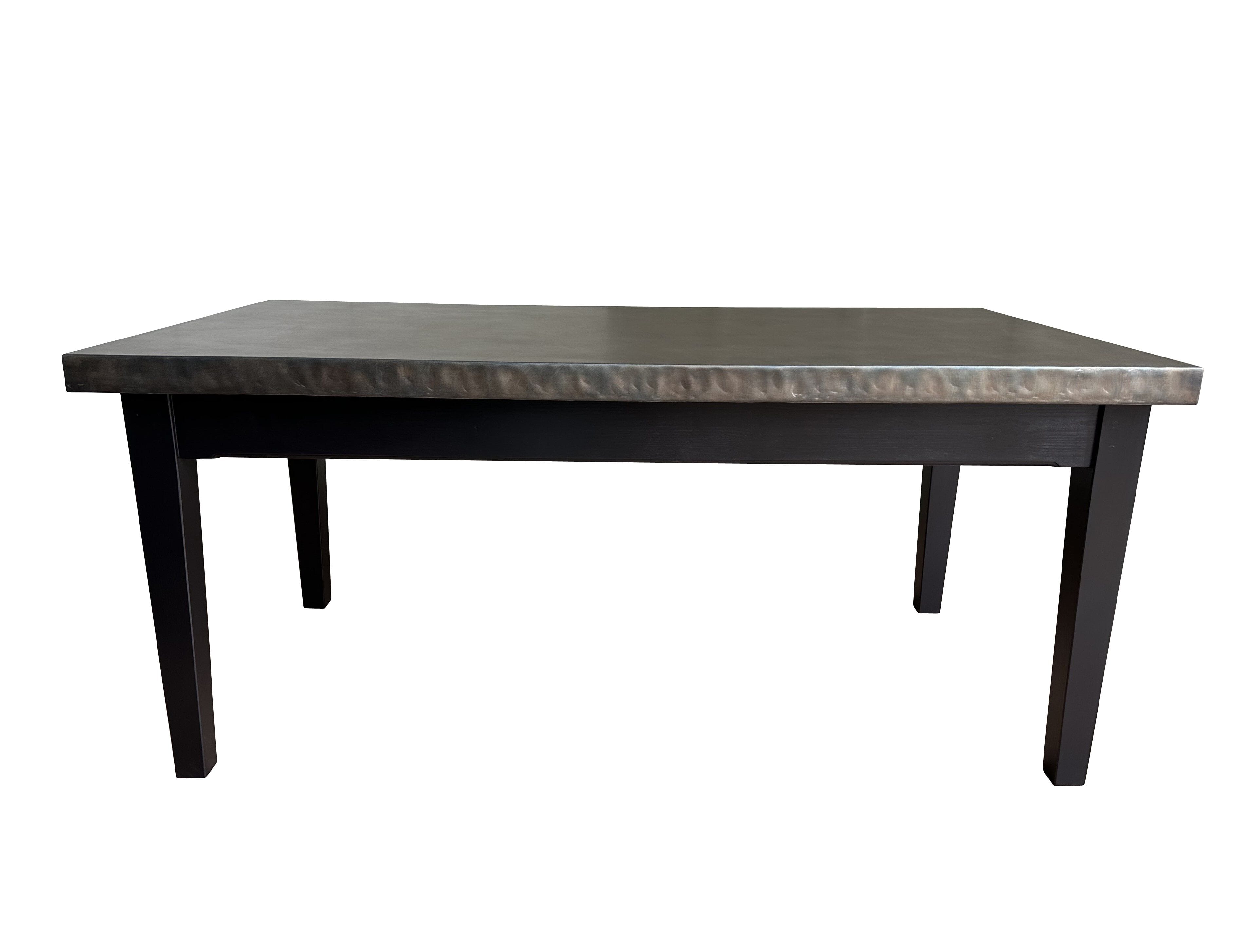 Handmade Antique Zinc Thick Top Dining / Kitchen Table - D2209