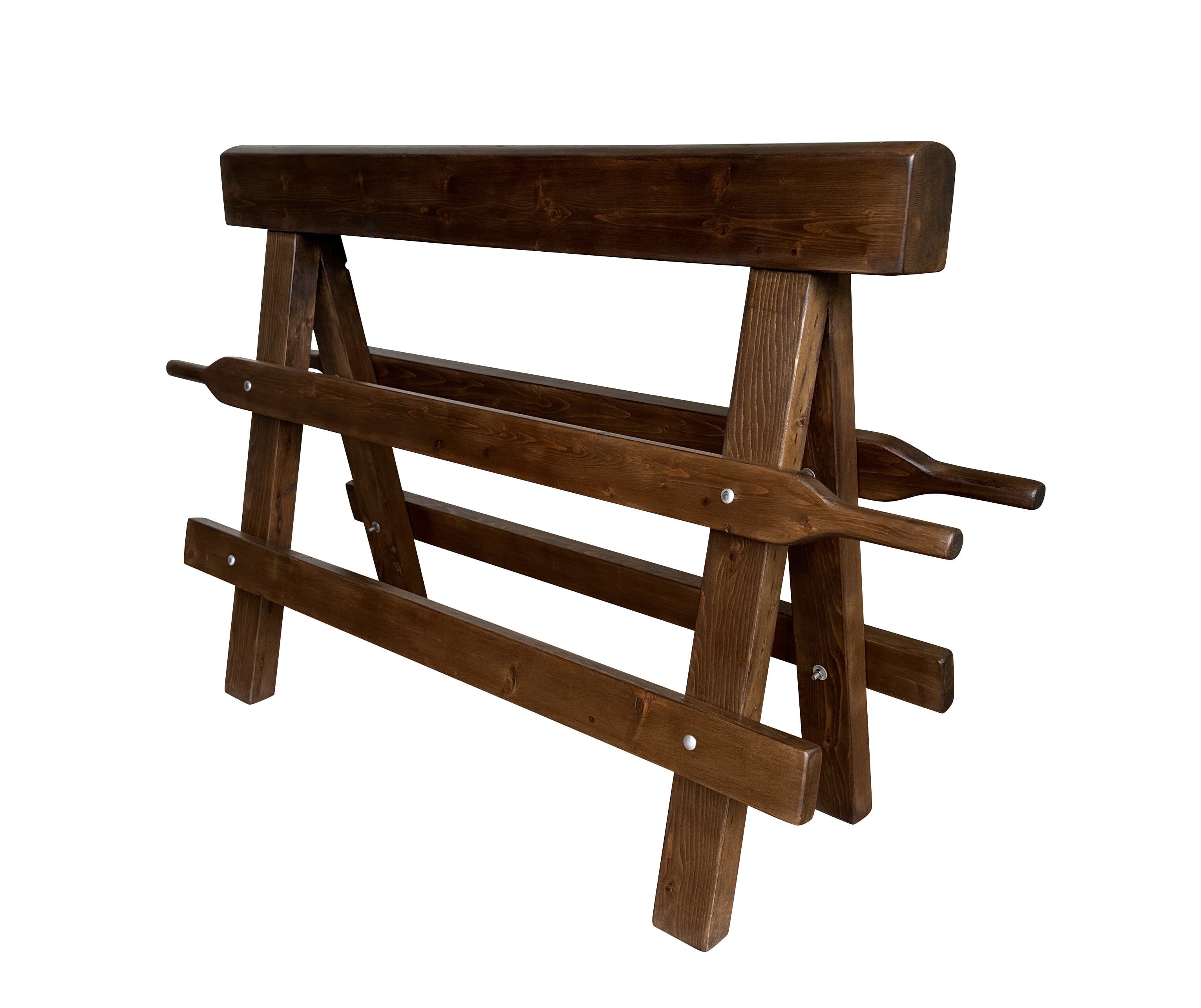 Reclaimed Pine Saddle Rack with Handles - 10535