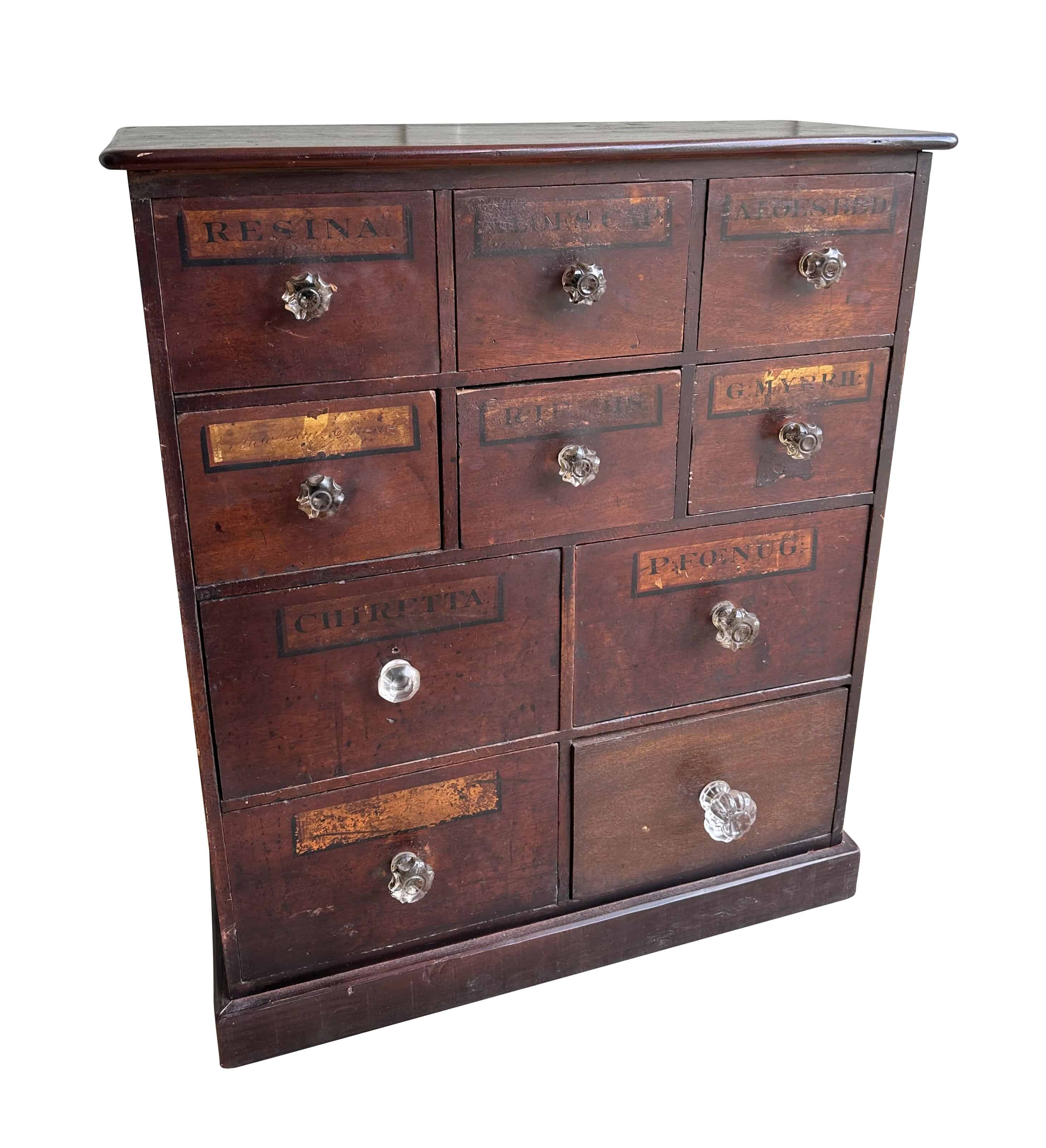 Original Victorian Old Apothecary Freestanding Cupboard