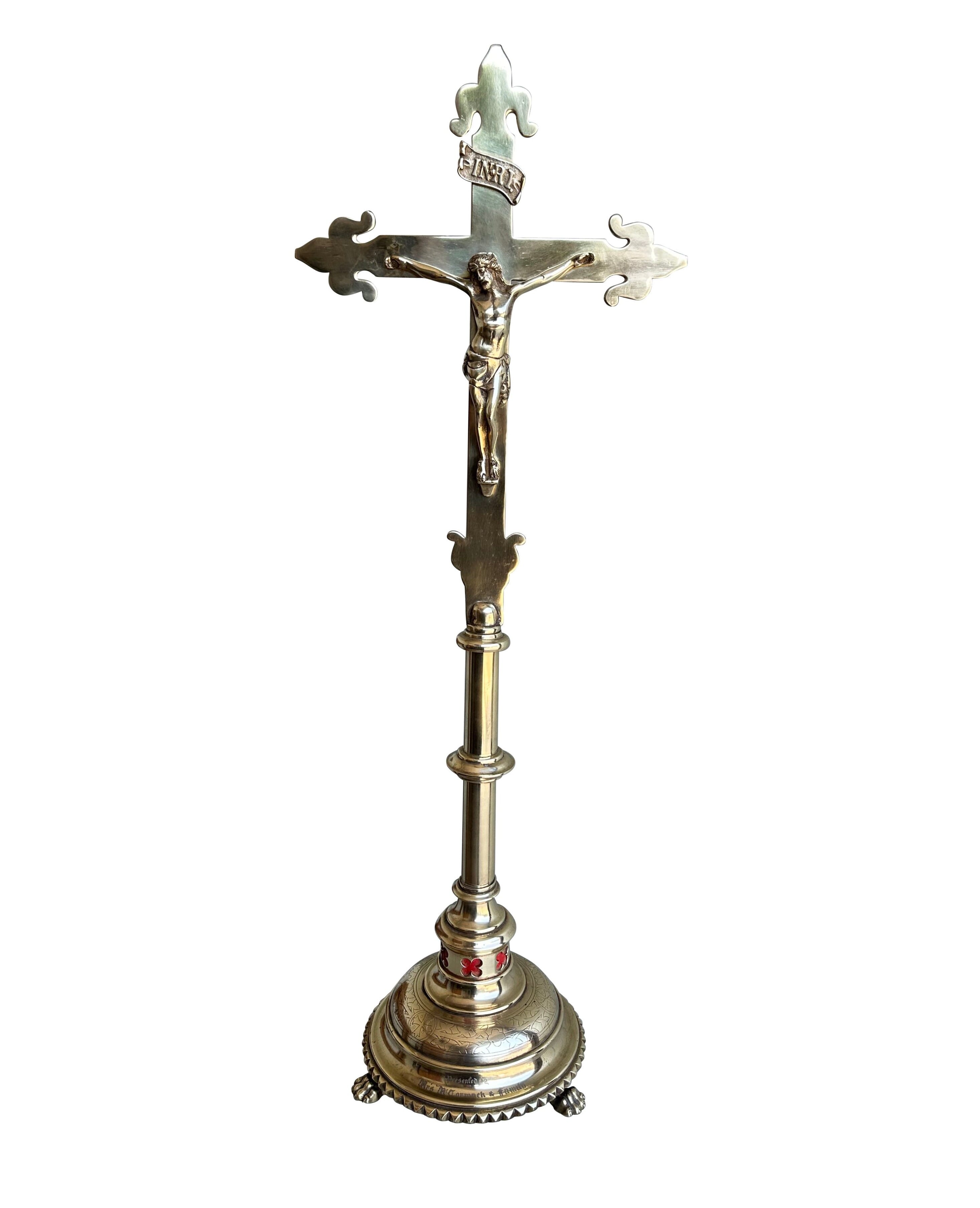 Antique Solid Brass Decorative Crucifix - 10548