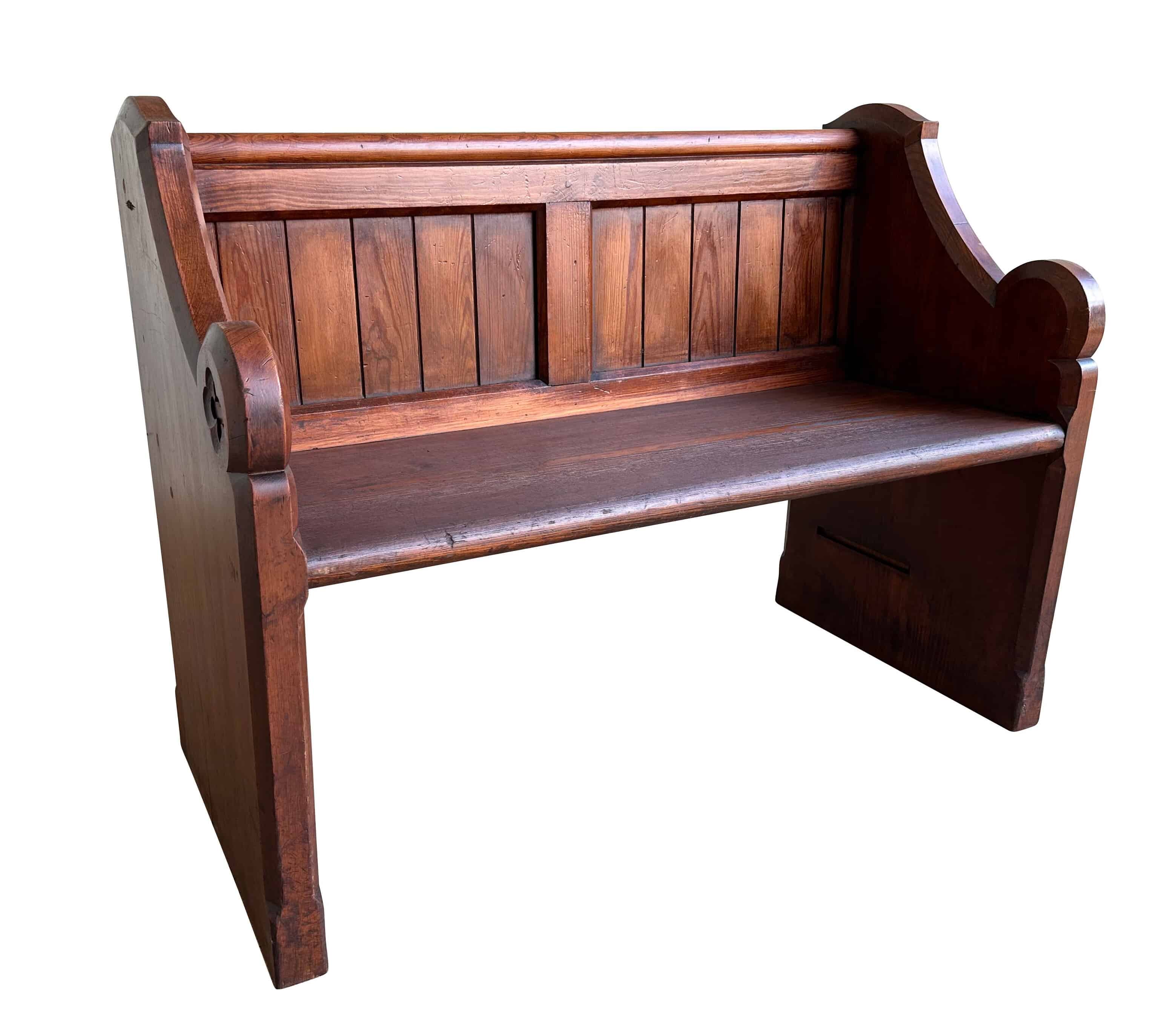 Salvaged Solid Pitch Pine Church / Chapel Pew