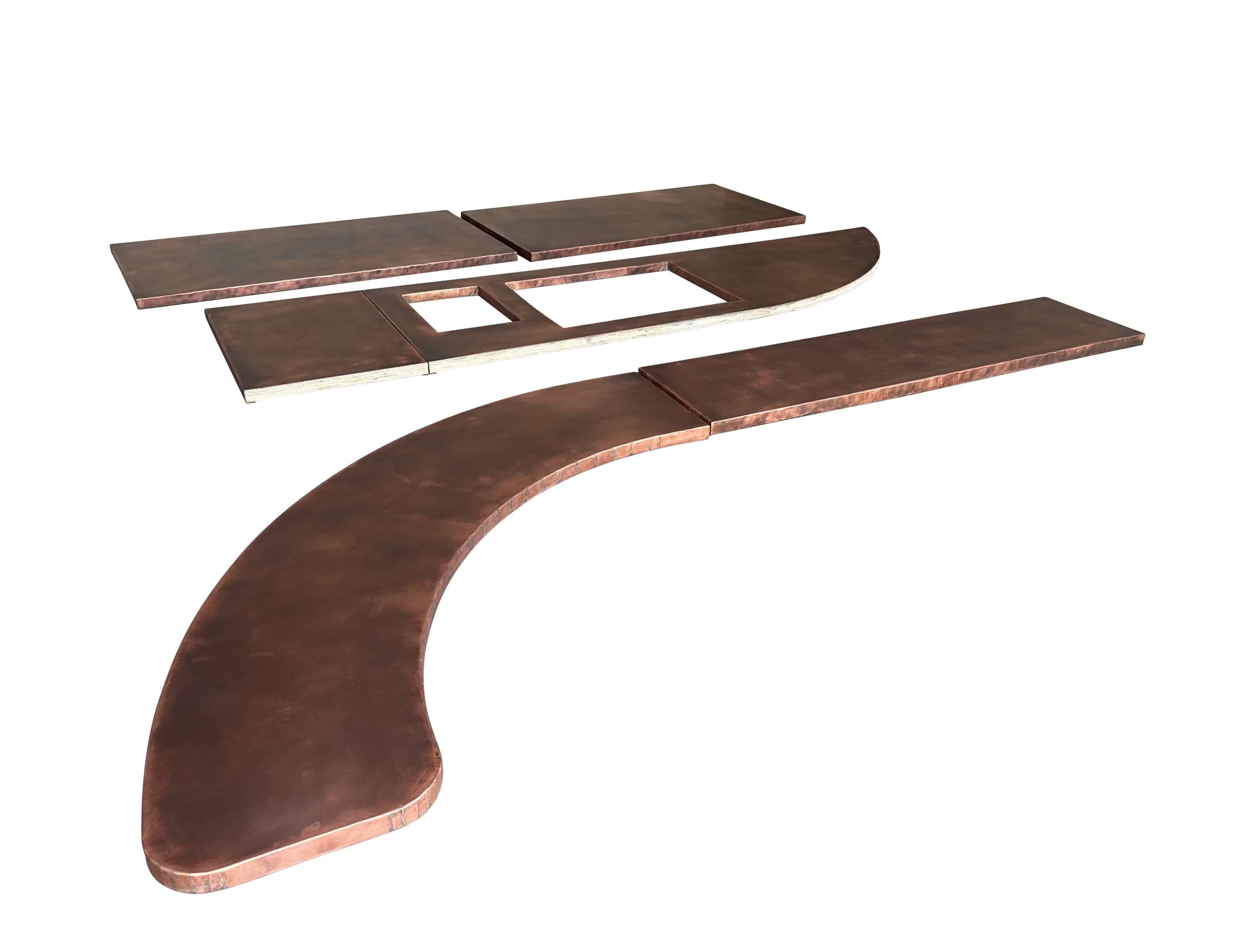 Bespoke Handmade Antique Copper Bar Tops / Countertops