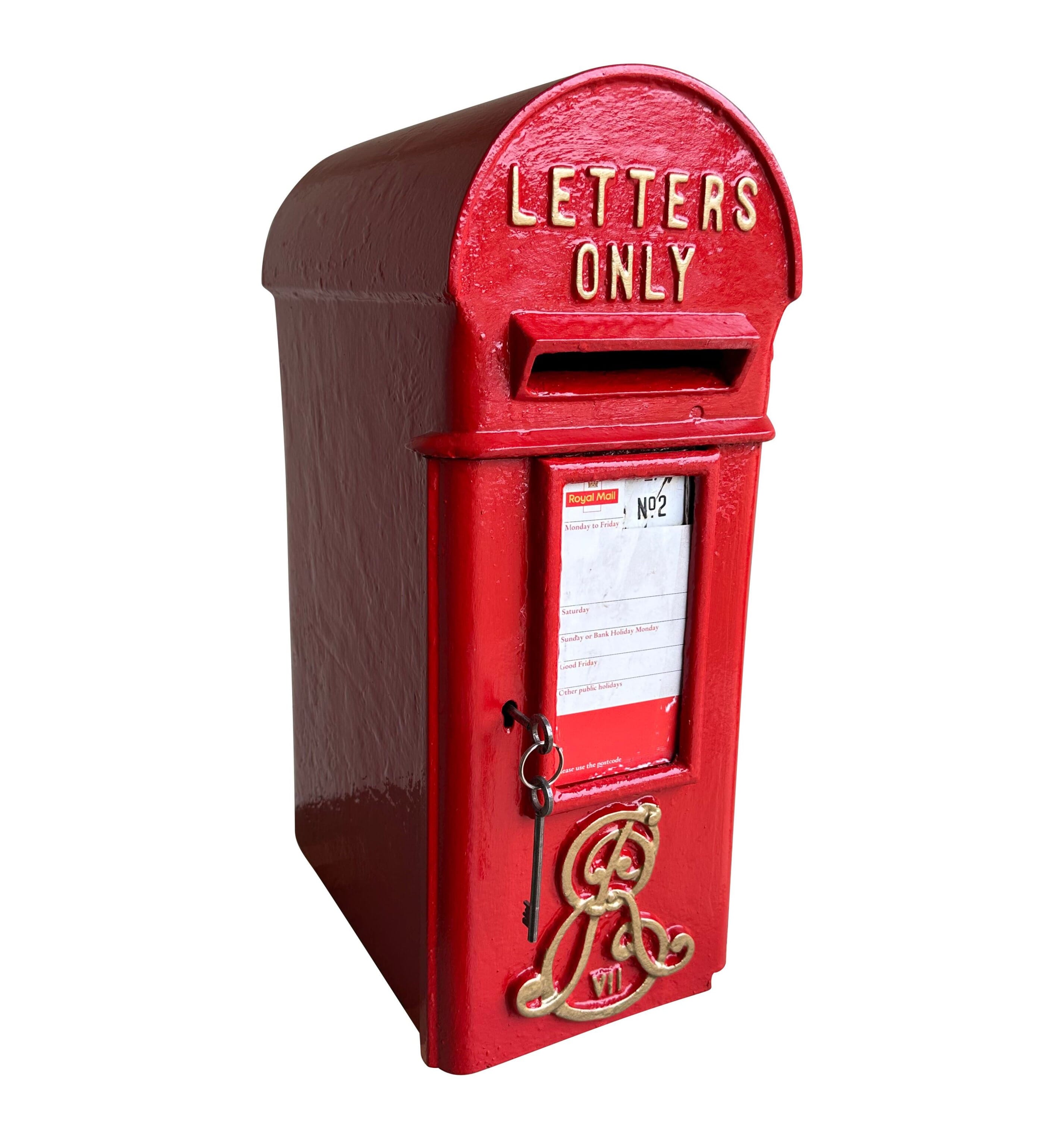 Original Cast Iron Edward 7th Pole Mounted Letter Post Box - 10061
