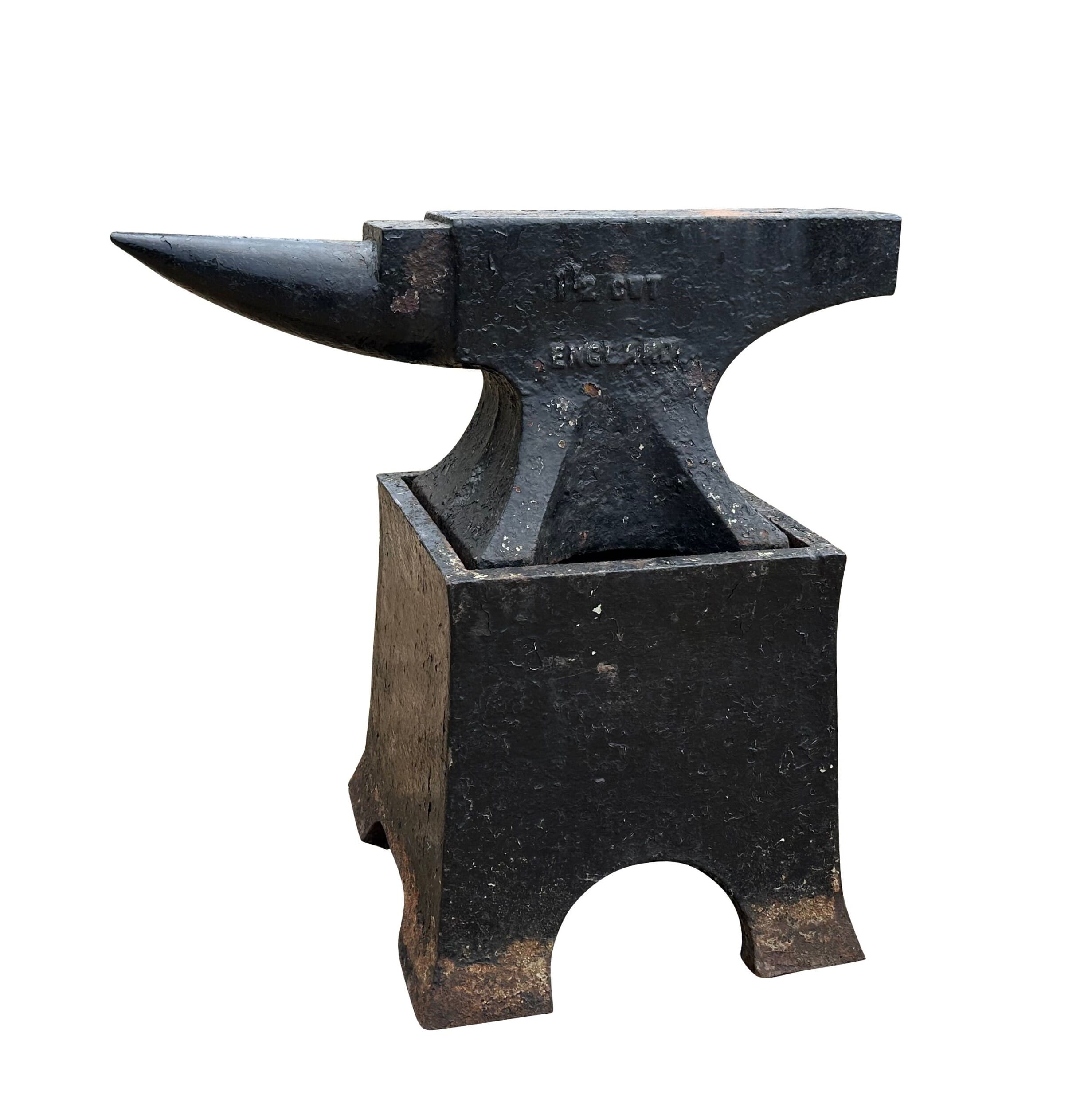 Antique Blacksmith Single Horn Iron Anvil With Stand - 10557