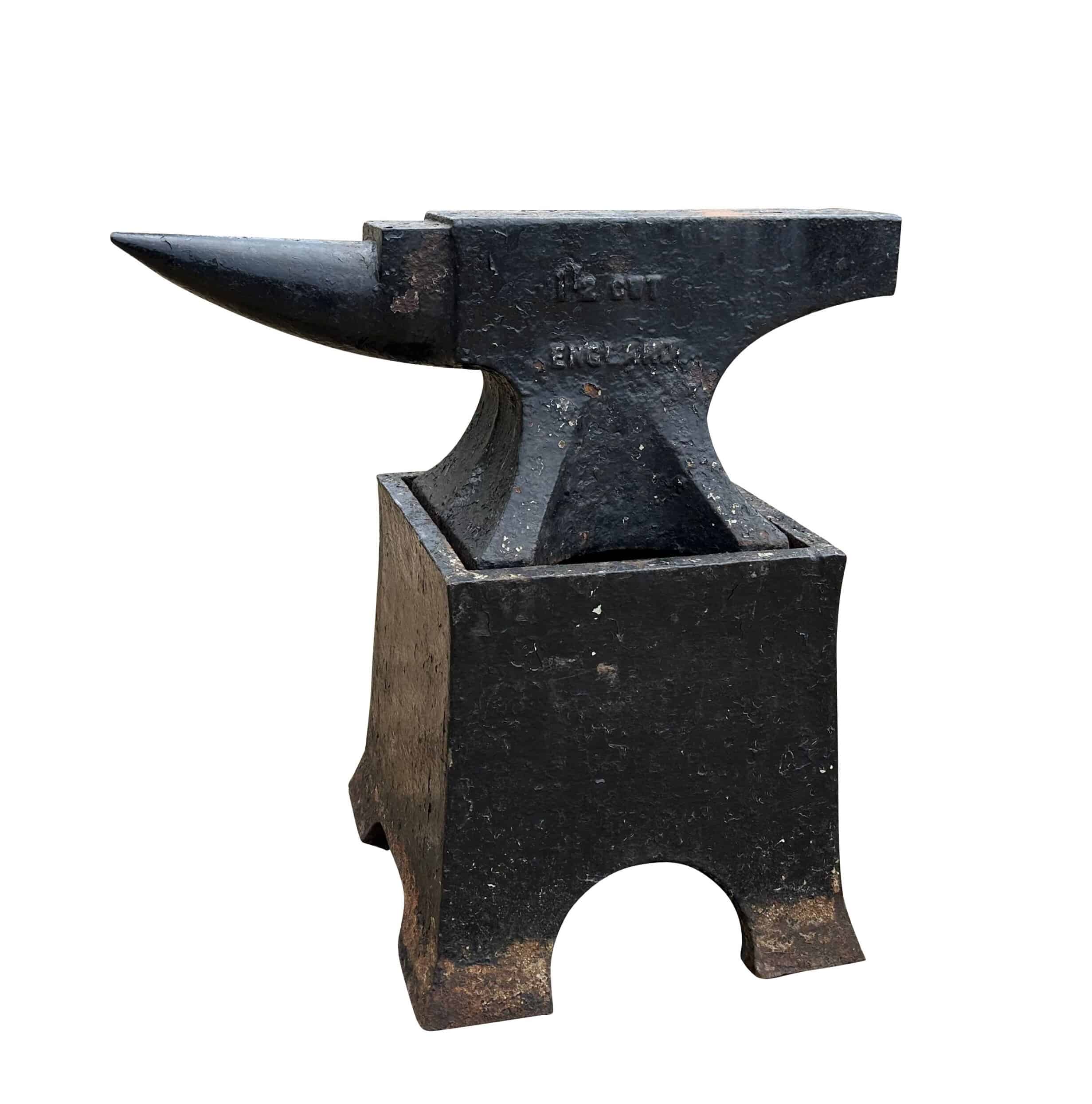 Antique Blacksmith Single Horn Iron Anvil With Stand