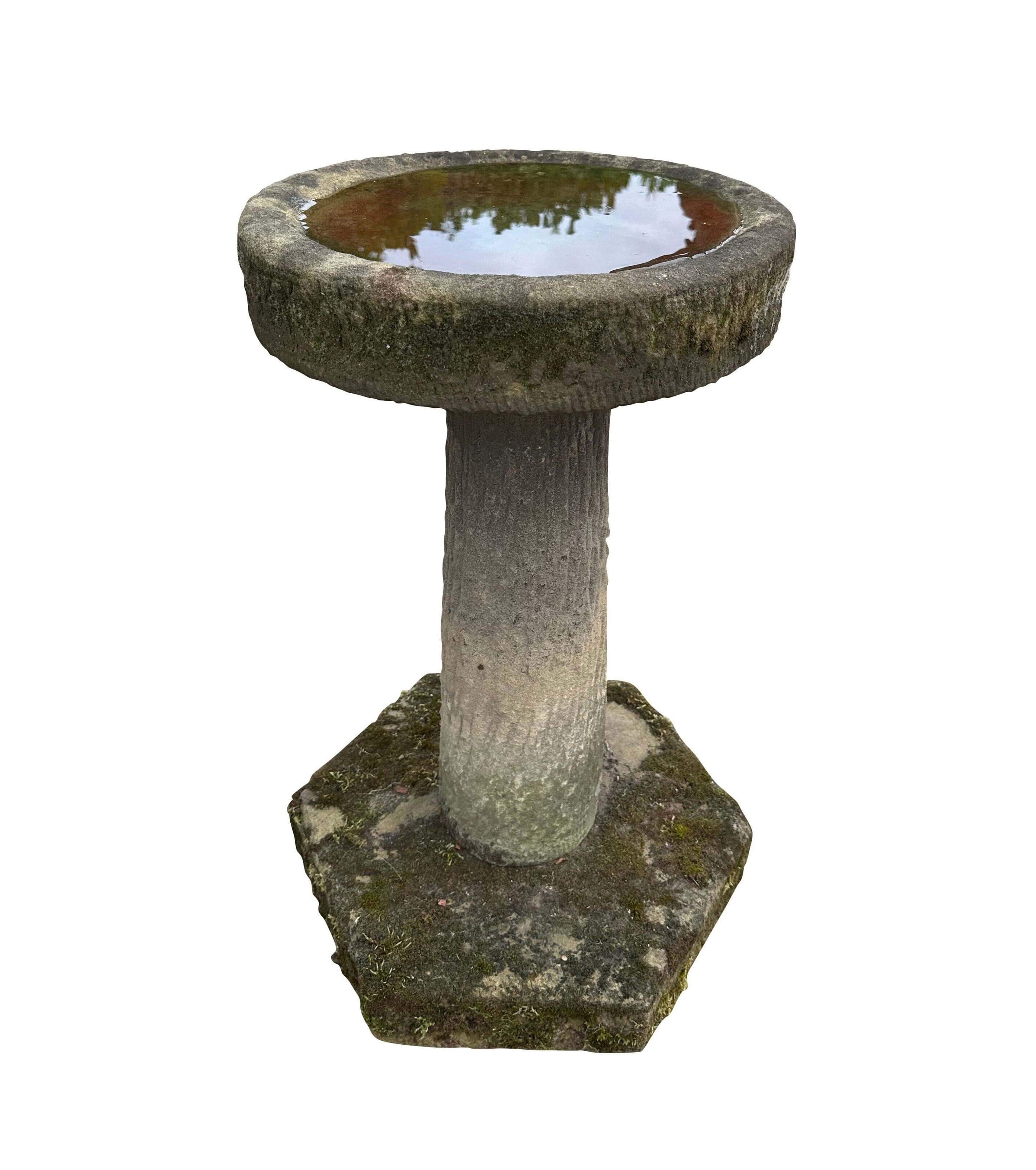 Victorian Hand Carved Stone Garden Bird Bath - 10575