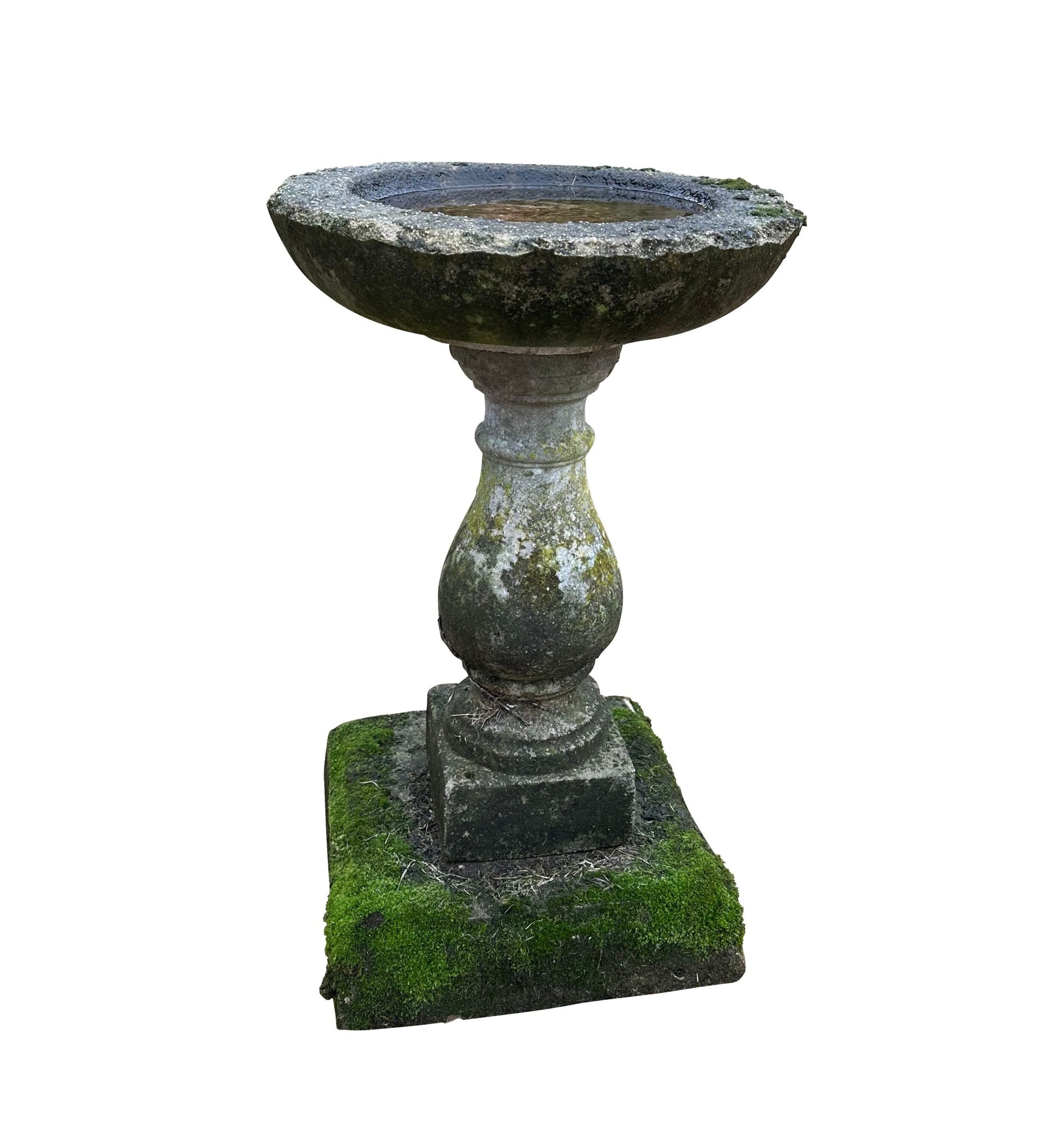 Reclaimed Reconstituted Stone Garden Bird Bath Ornament - 10580