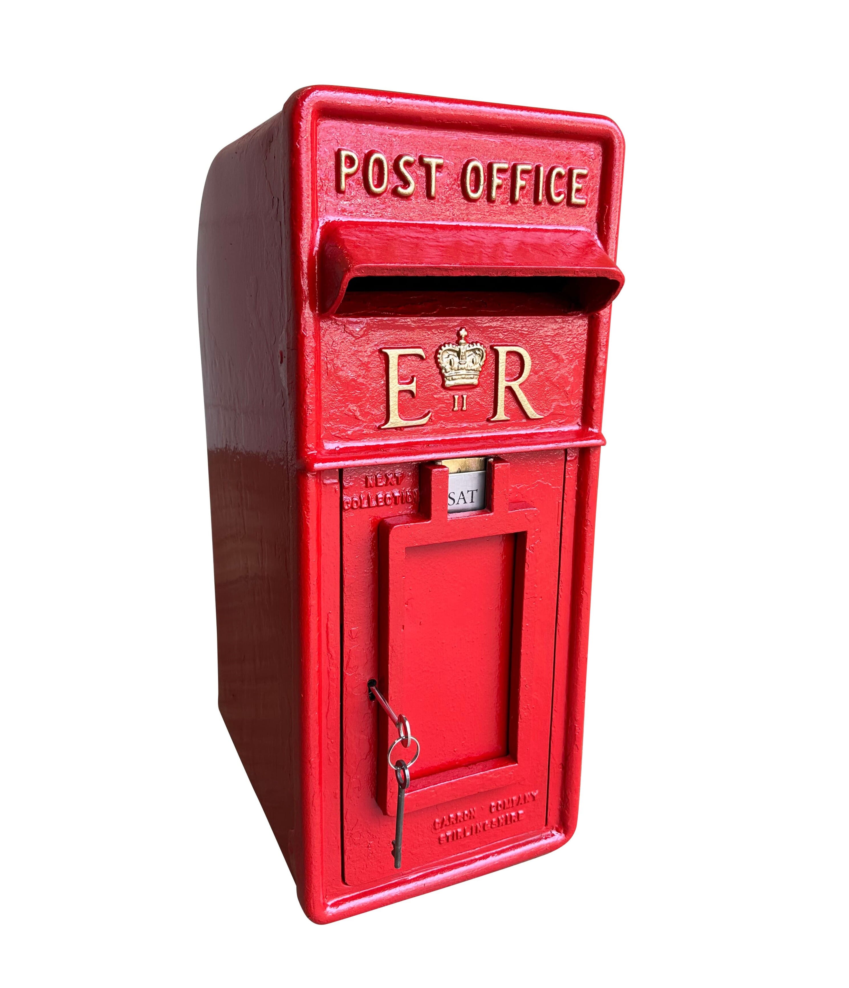 Genuine Post Office Cast Iron ER II Arch Back Post Box - 9847