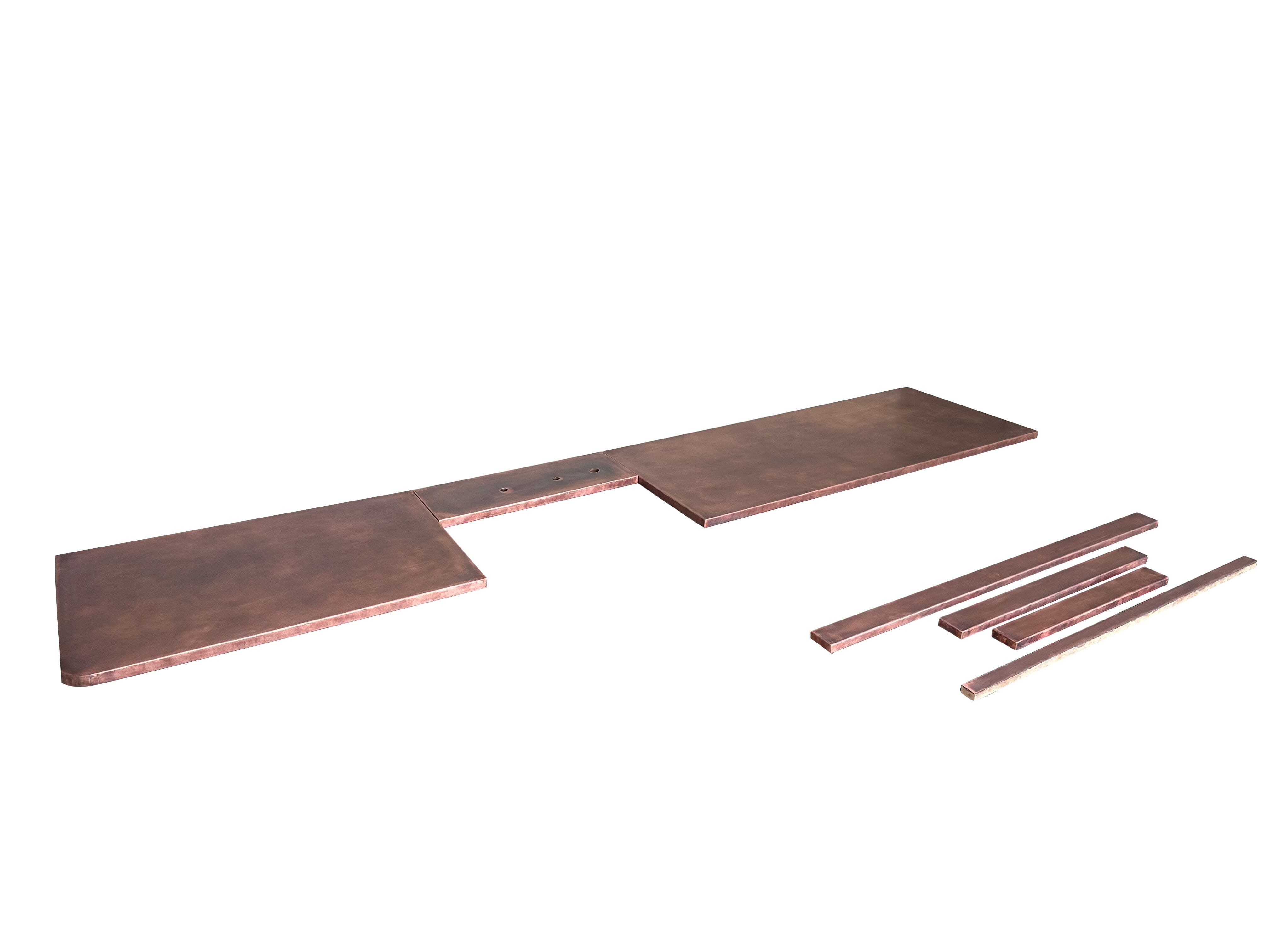 Handmade Antique Copper Kitchen Worktops and Splashbacks - D2219