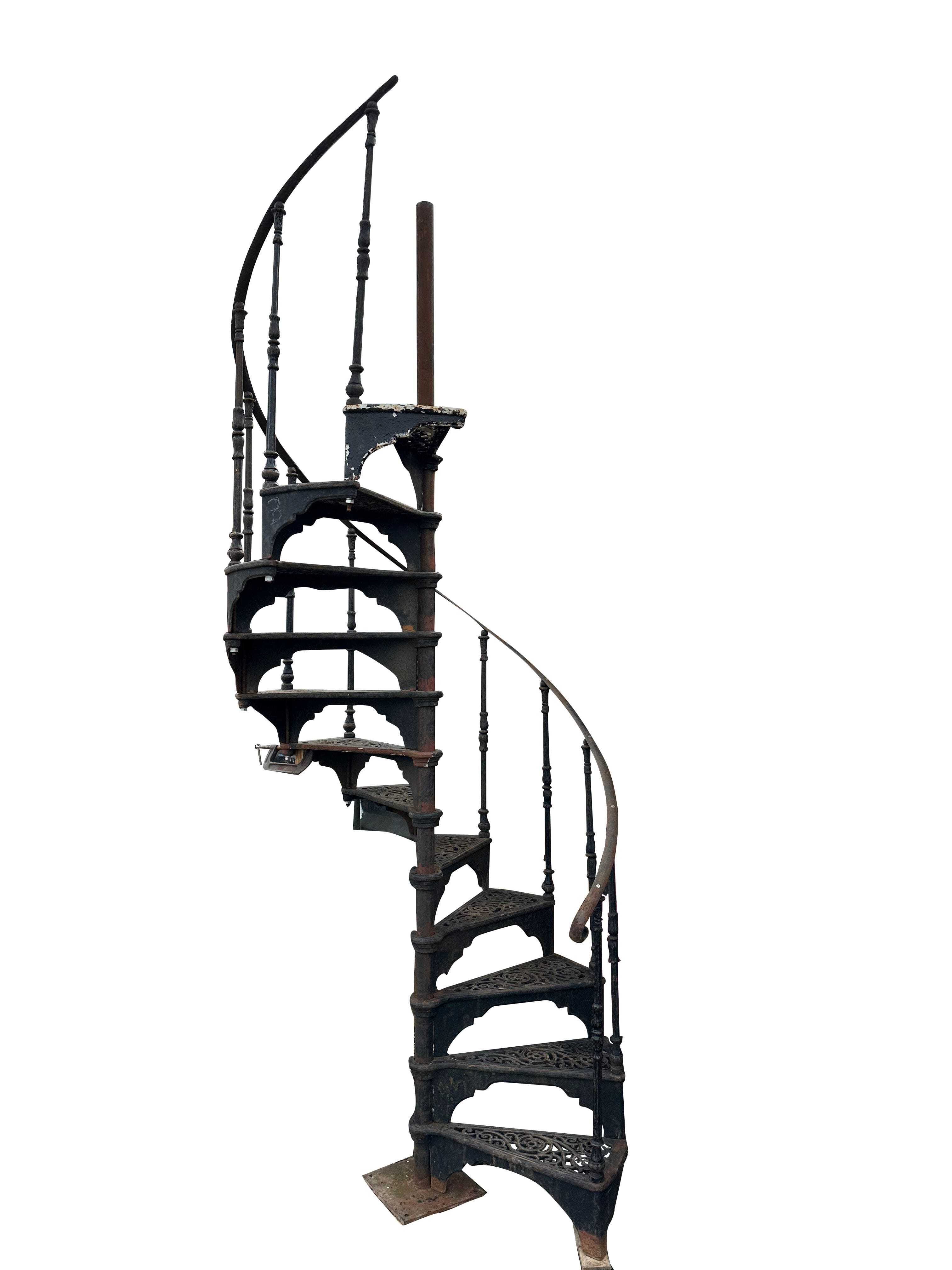 Reclaimed Safety Stairways Black Cast Iron Spiral Staircase - 10324