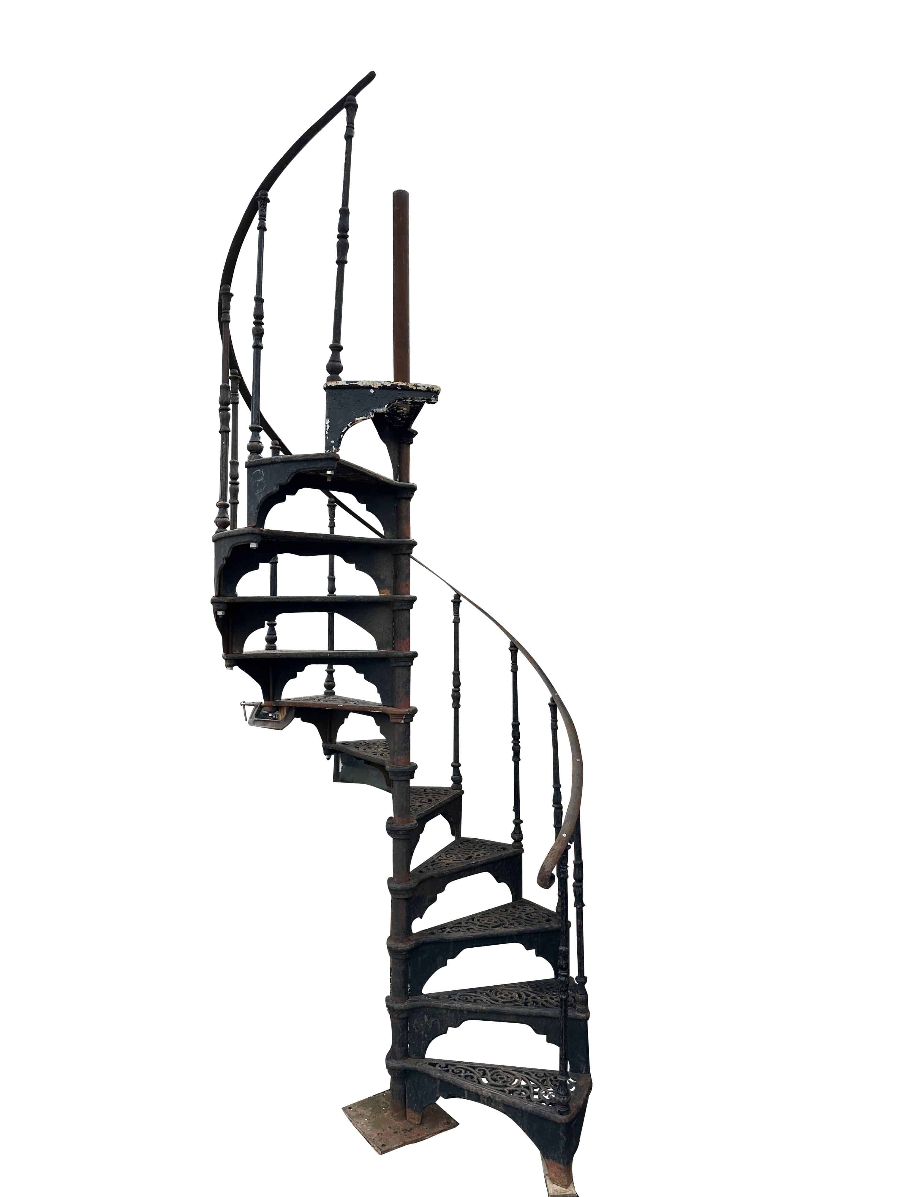 Reclaimed Safety Stairways Black Cast Iron Spiral Staircase