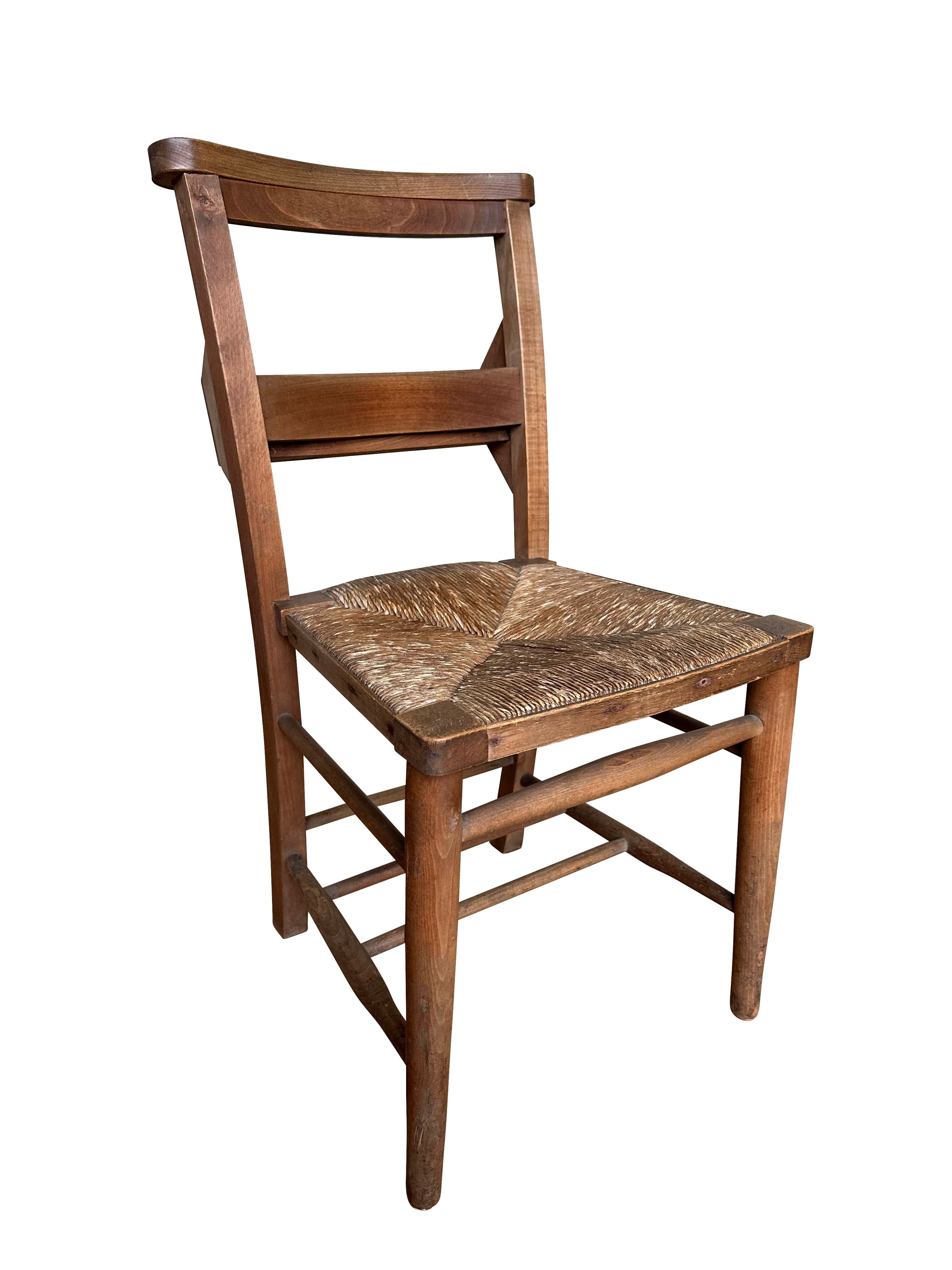 Antique Original Rush Seated Church / Chapel Chairs - 10593