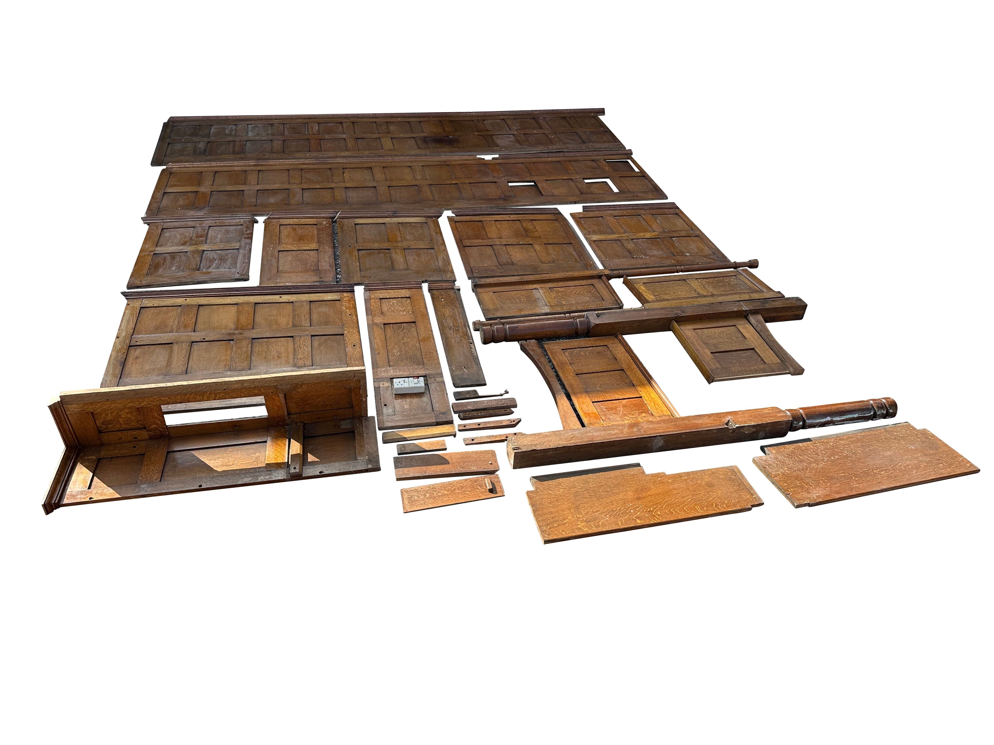 Reclaimed Oak Dado Height Wall Panelling and Seat Area - 10584