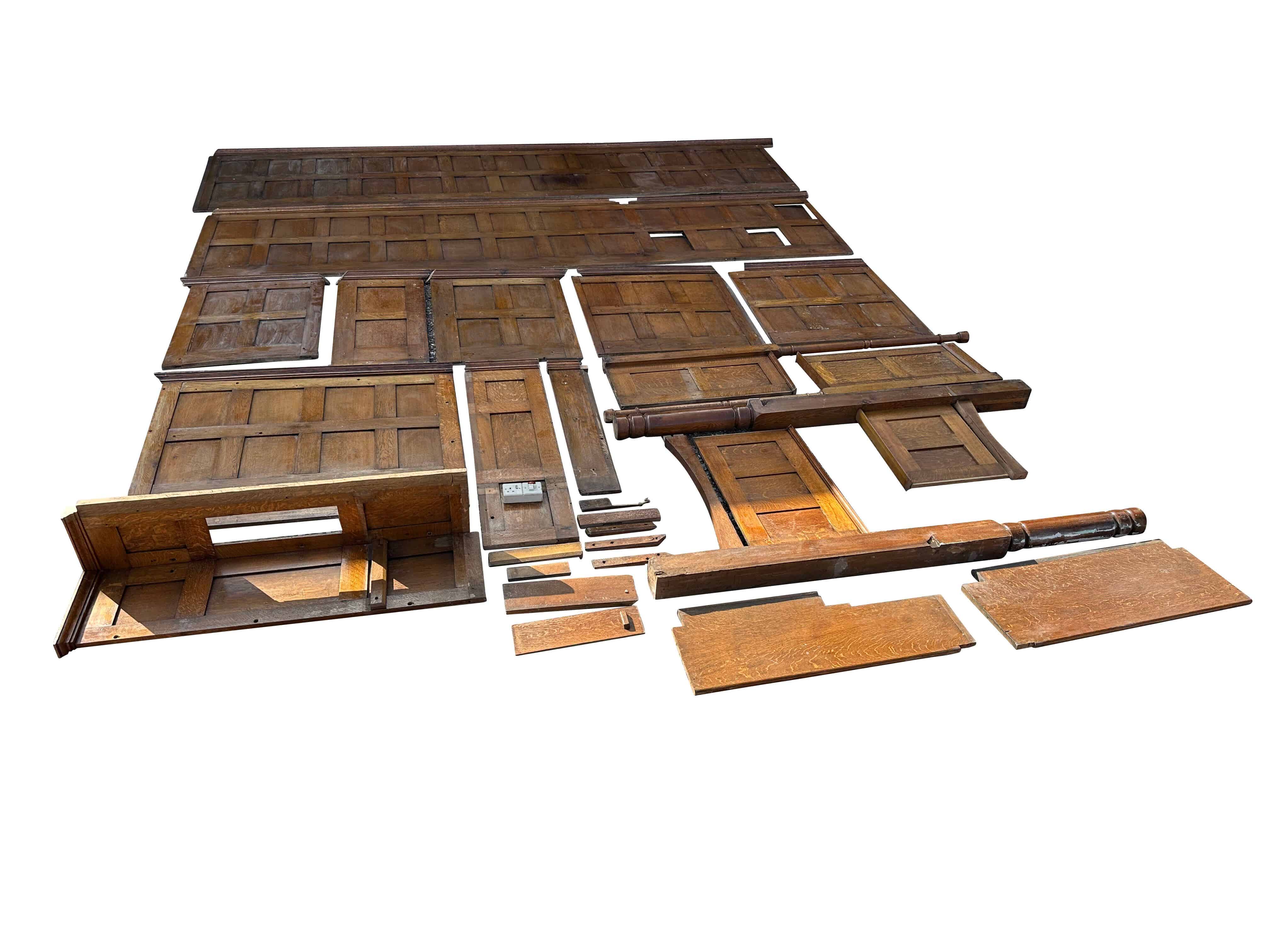 Reclaimed Oak Dado Height Wall Panelling and Seat Area