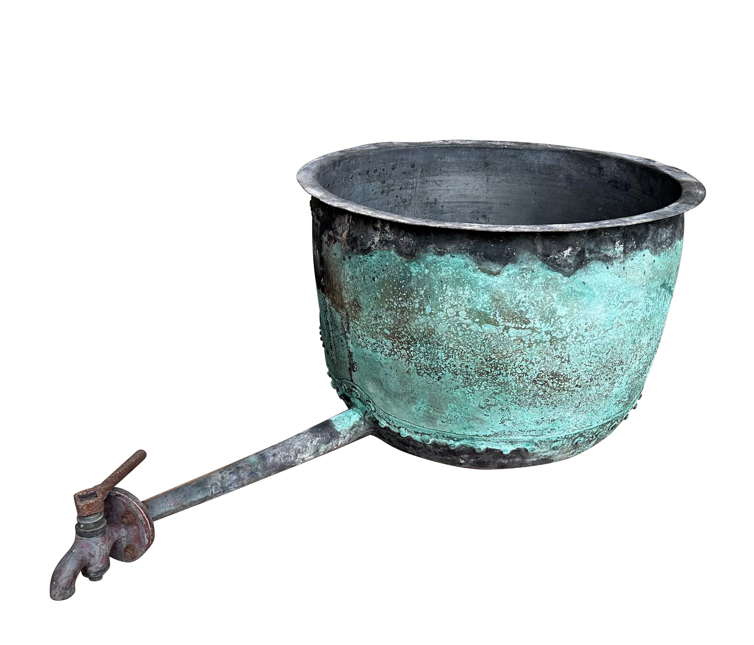 Victorian Outdoor Copper Garden Pot / Planter With Spout - 10601