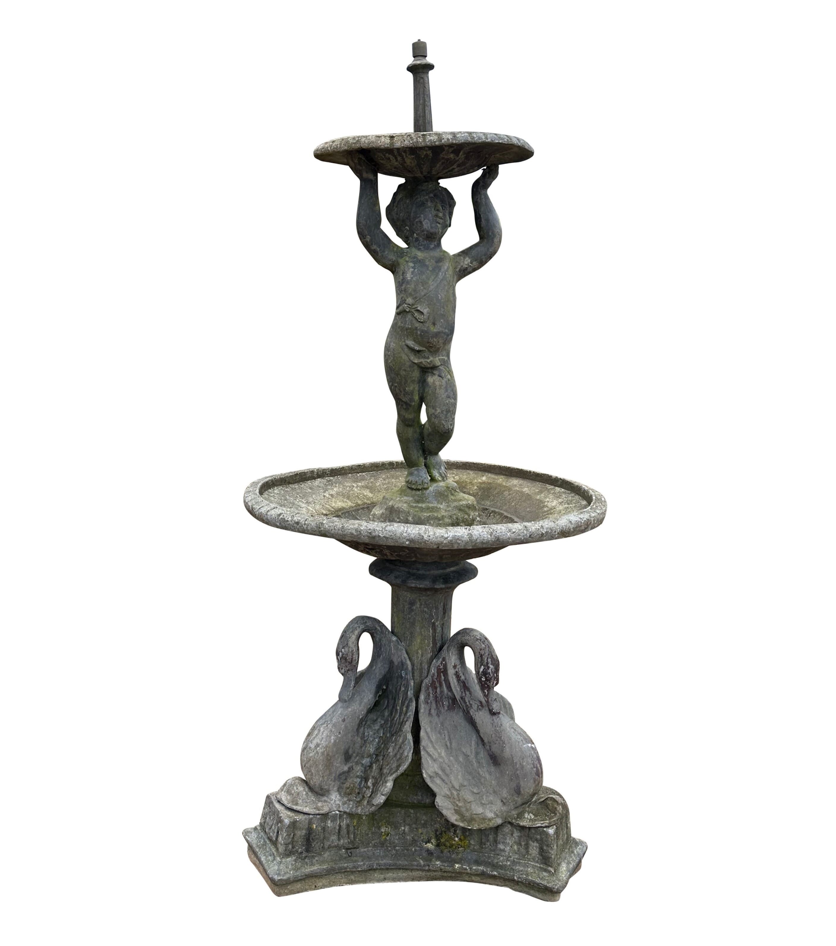 Antique Lead Reclaimed Garden Water Fountain - 10598